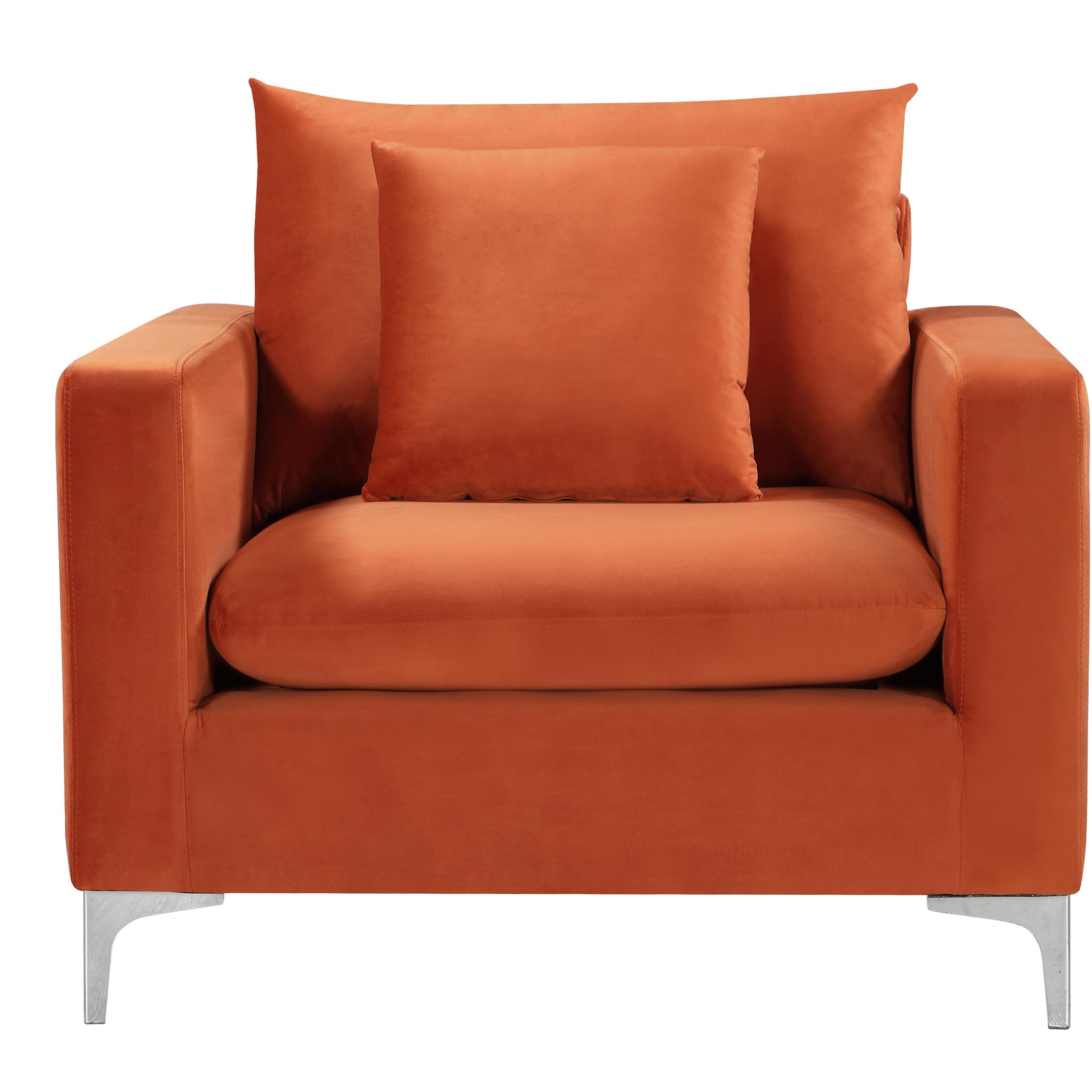 Meridian Naomi Cognac Velvet Chair