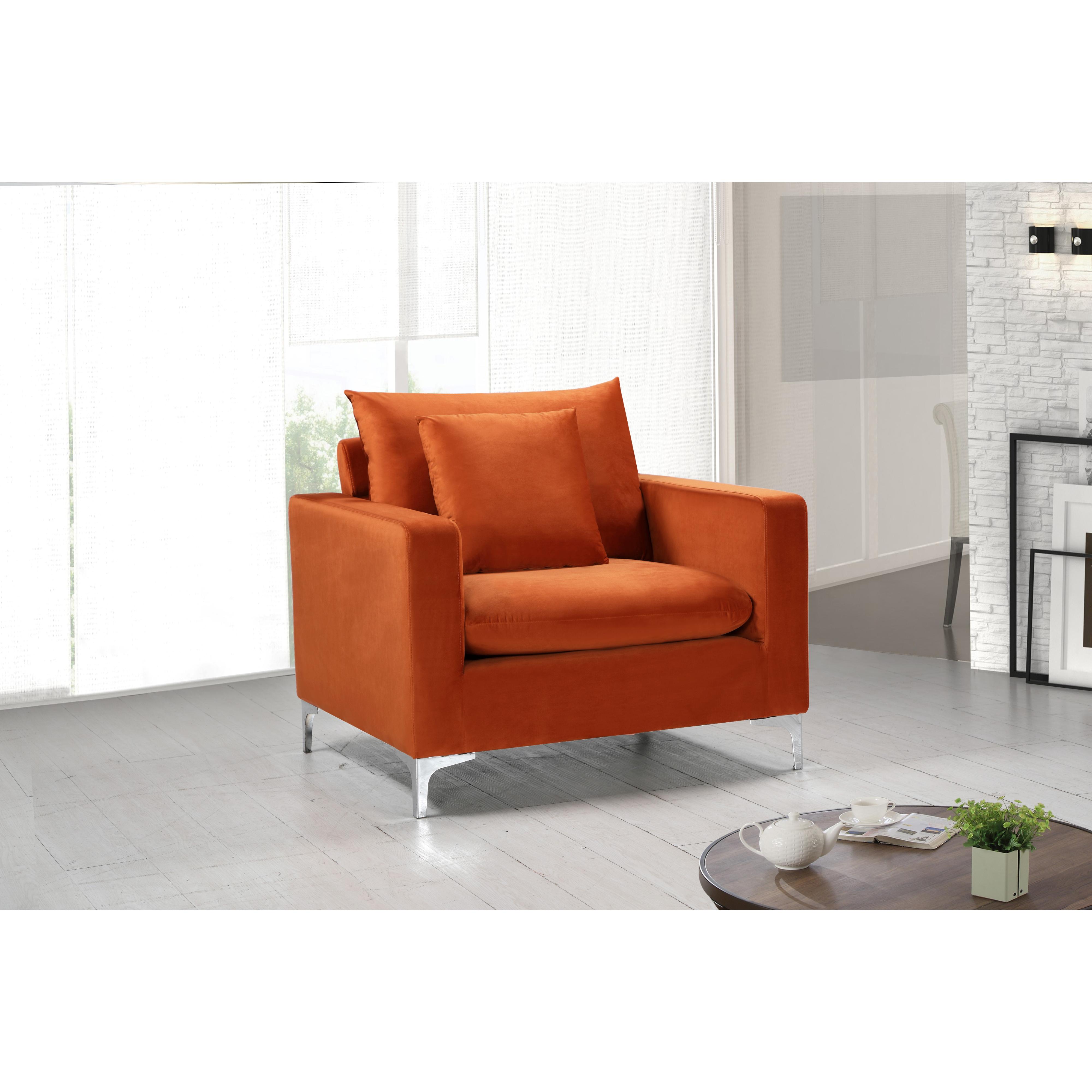 Meridian Naomi Cognac Velvet Chair