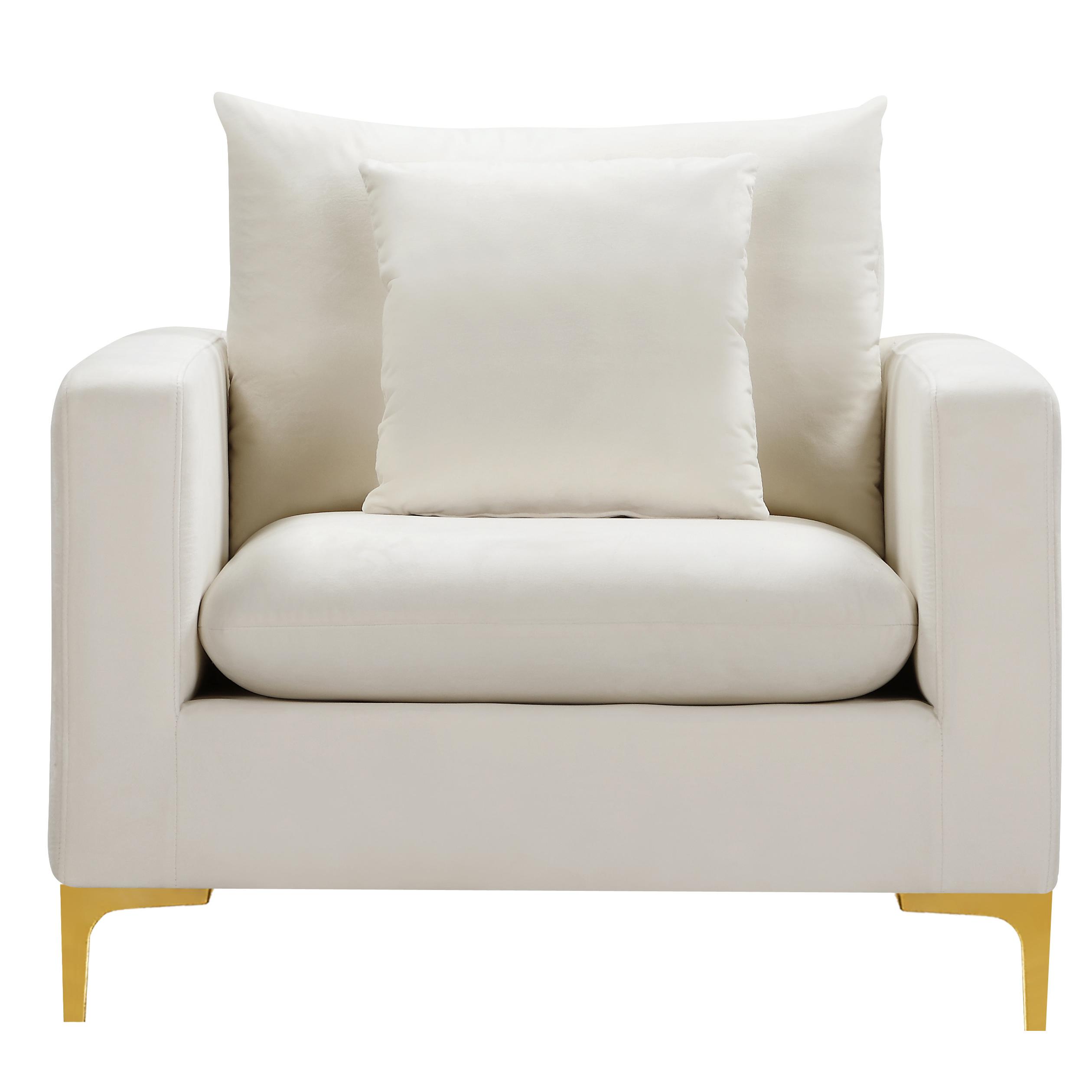 Meridian Naomi Cream Velvet Chair