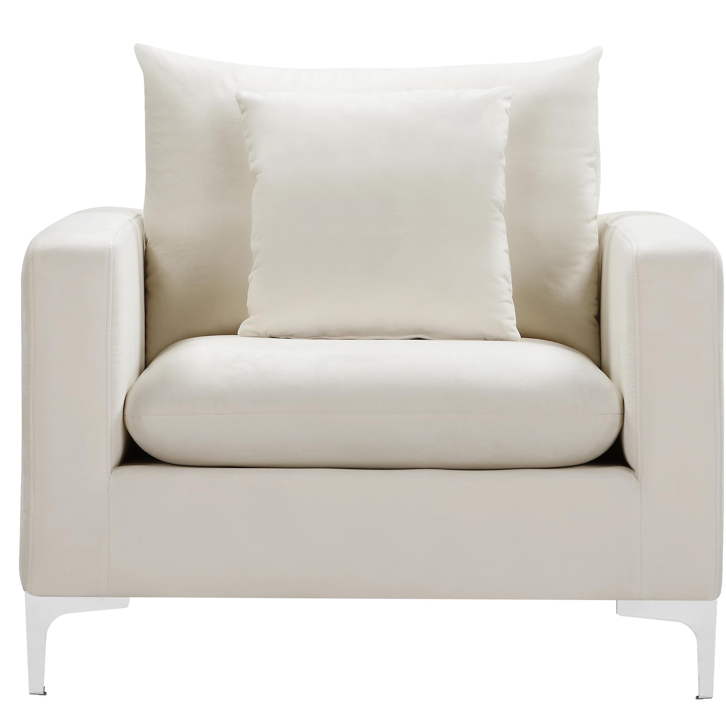 Meridian Naomi Cream Velvet Chair