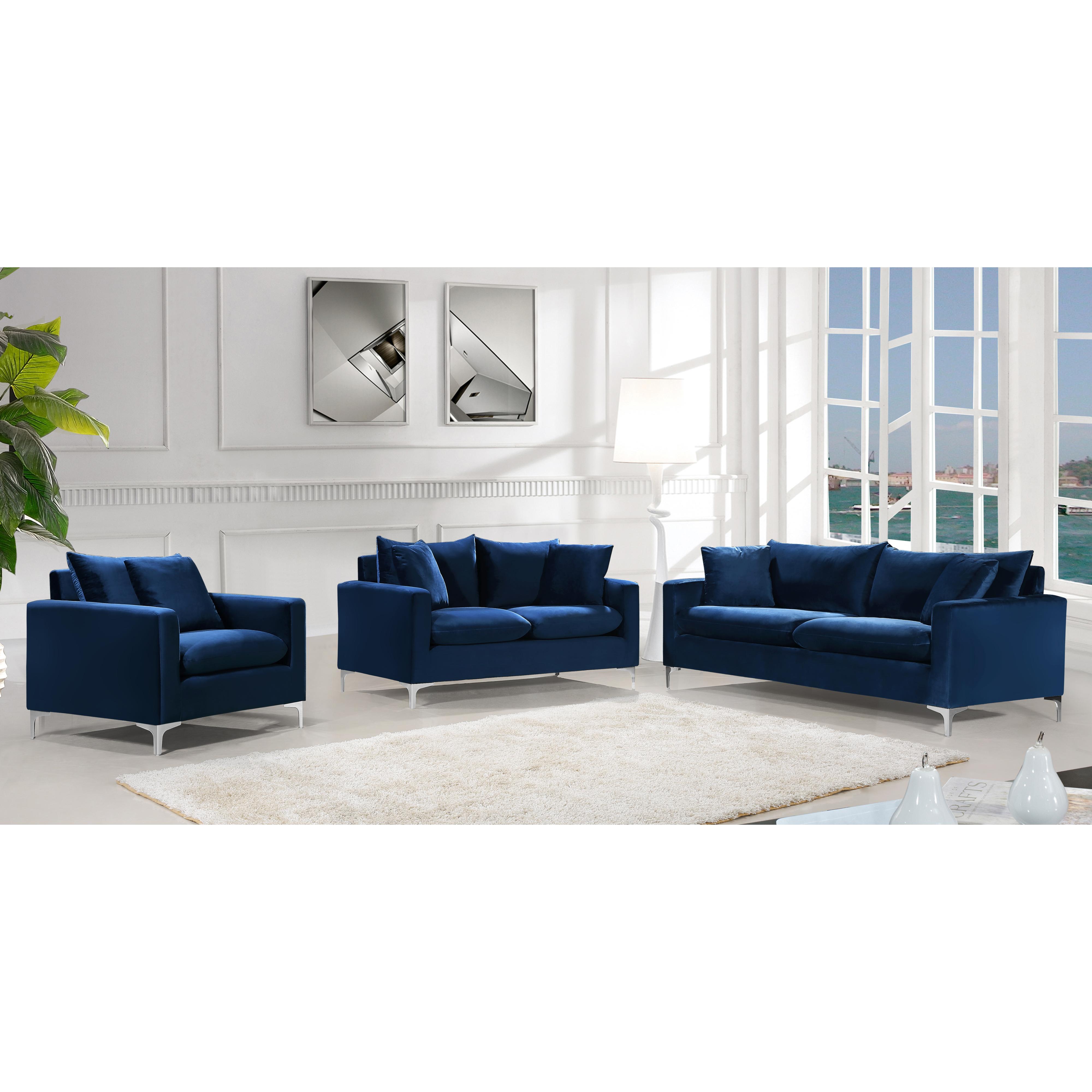 Meridian Naomi Navy Velvet Chair