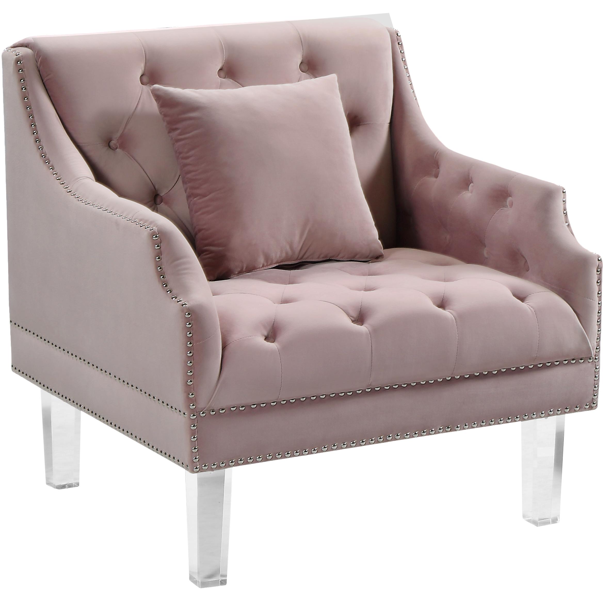 Meridian Roxy Pink Velvet Chair