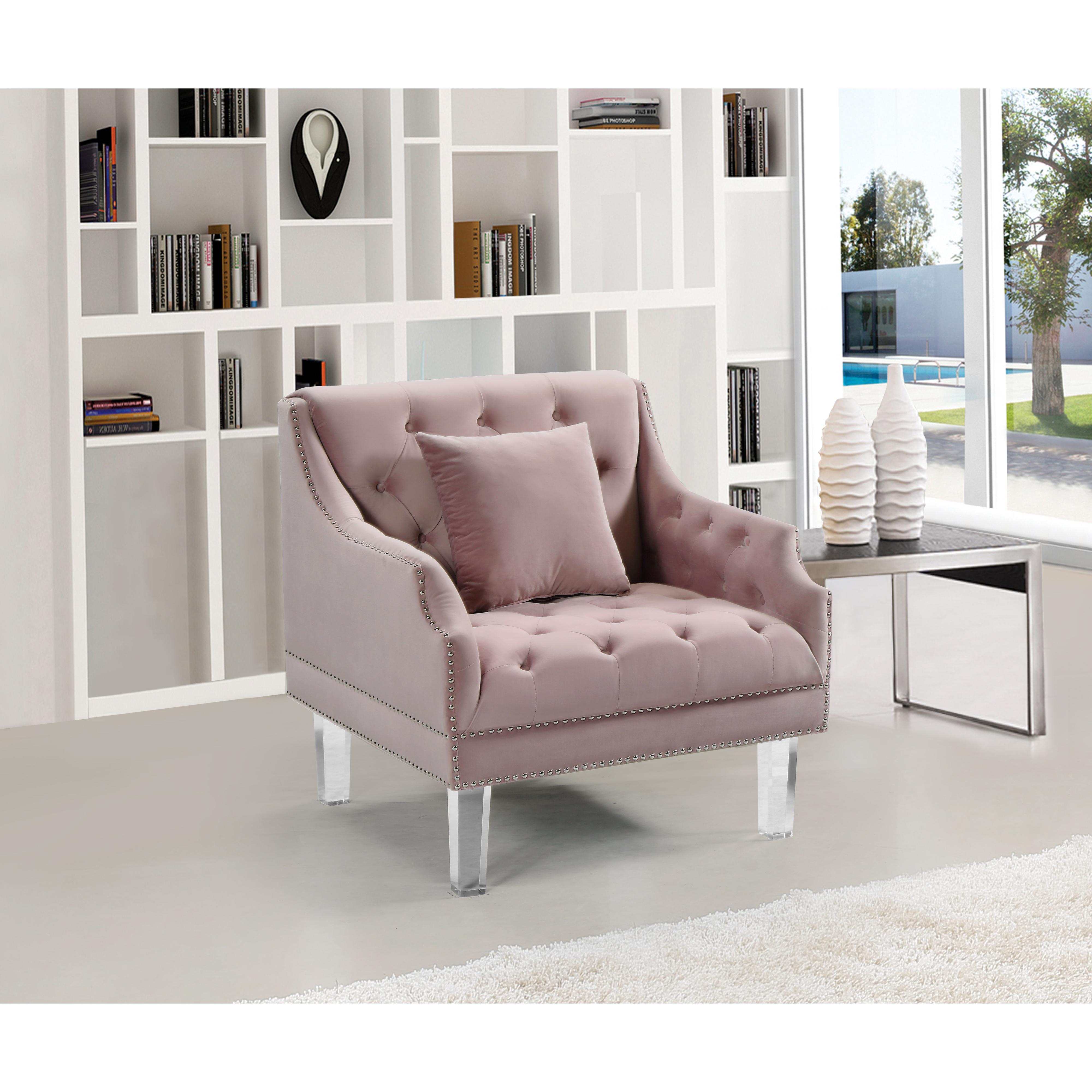 Meridian Roxy Pink Velvet Chair