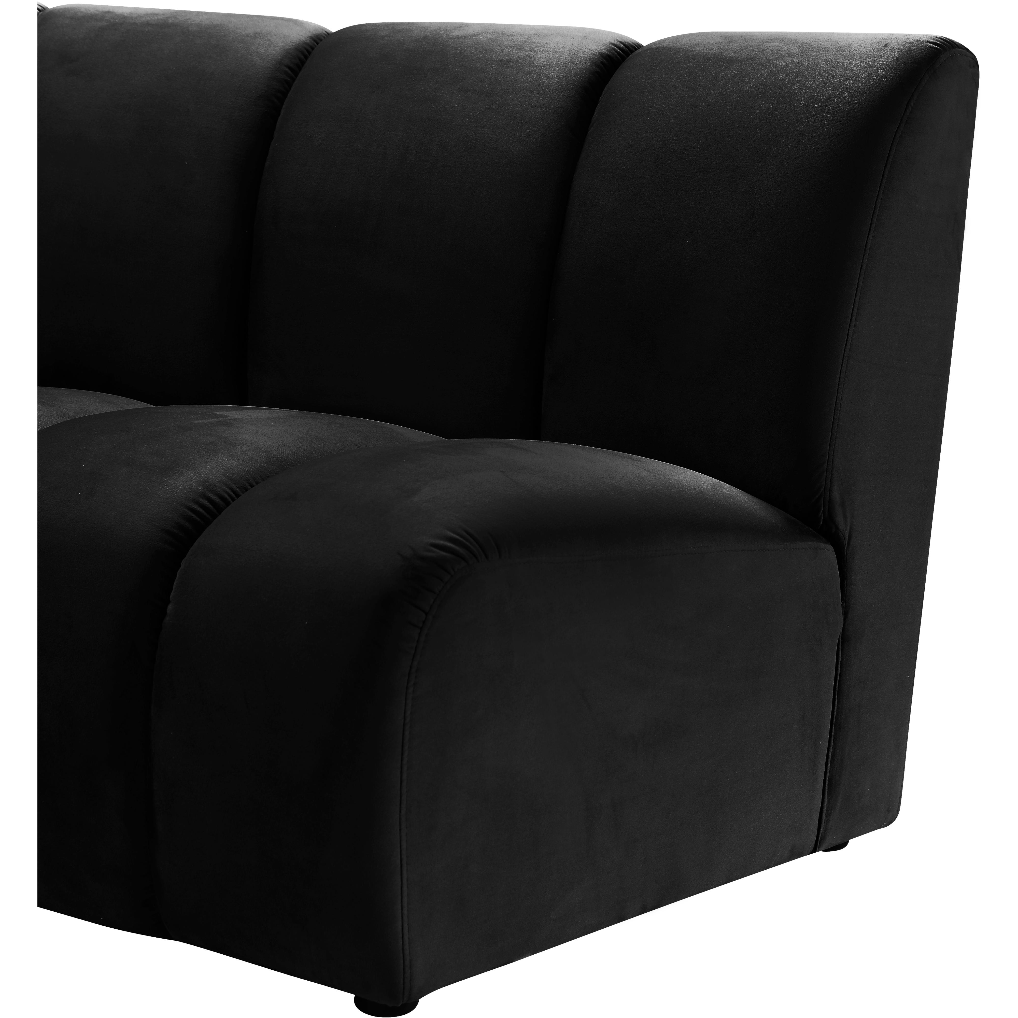 Meridian Infinity Black Velvet Modular Chair