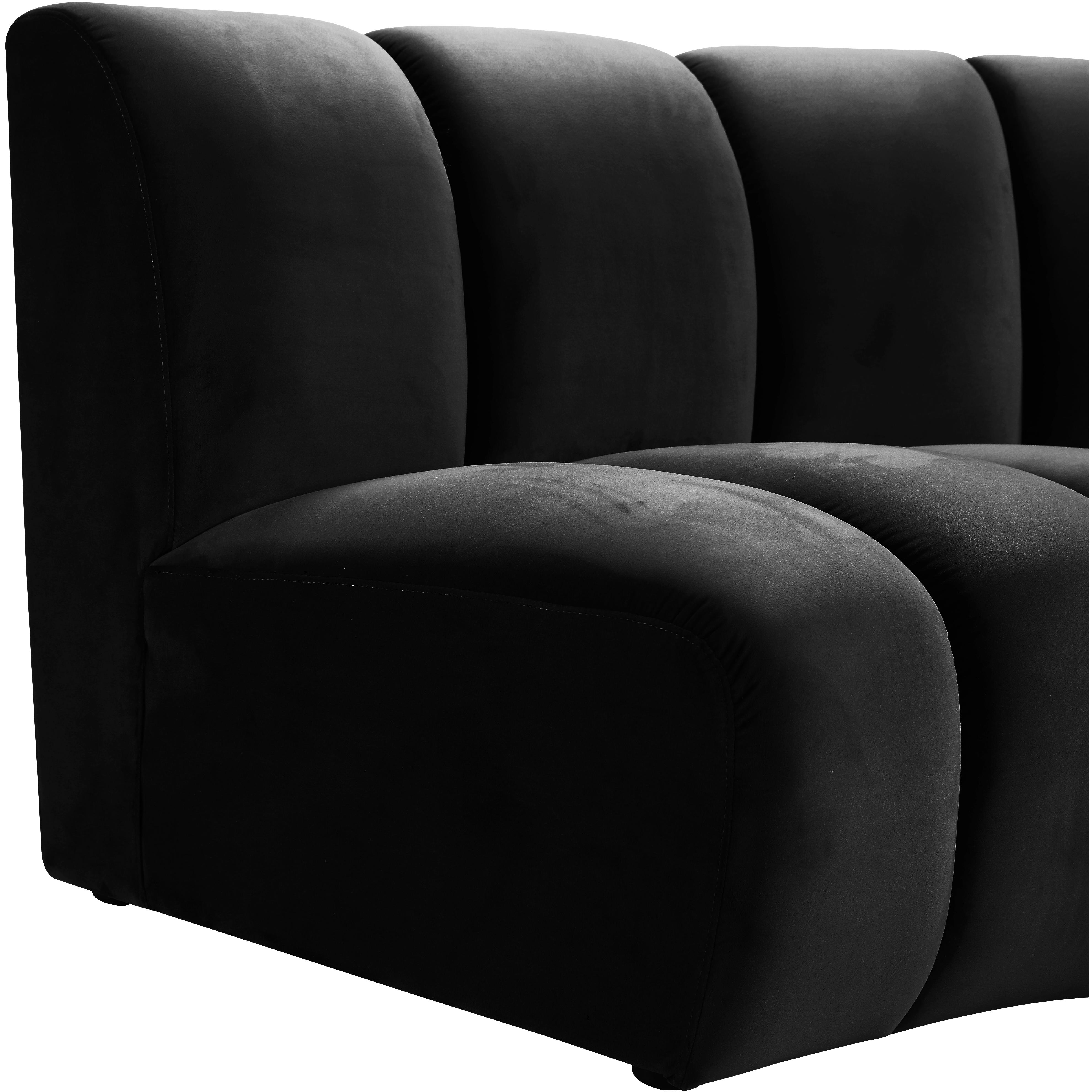 Meridian Infinity Black Velvet Modular Chair