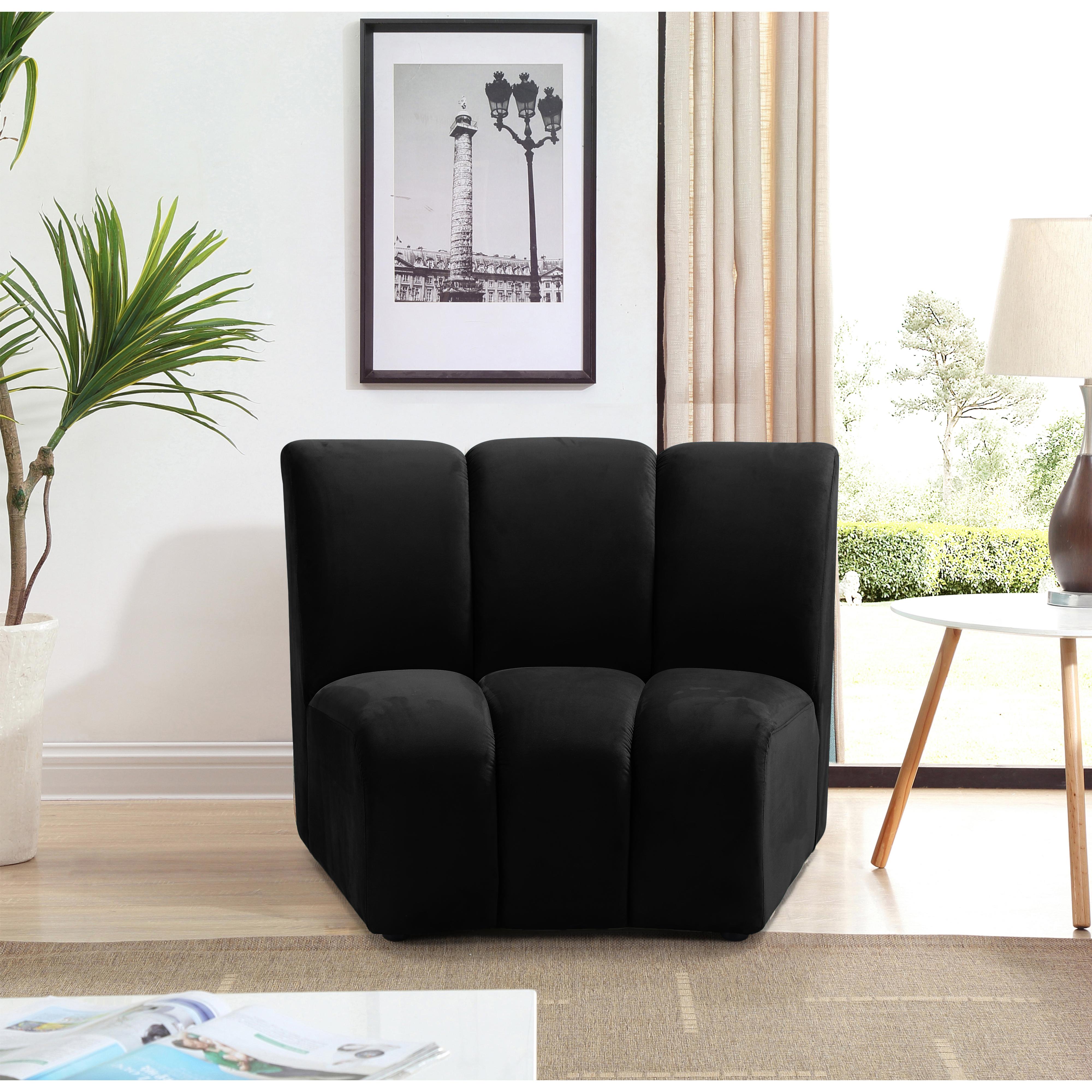 Meridian Infinity Black Velvet Modular Chair