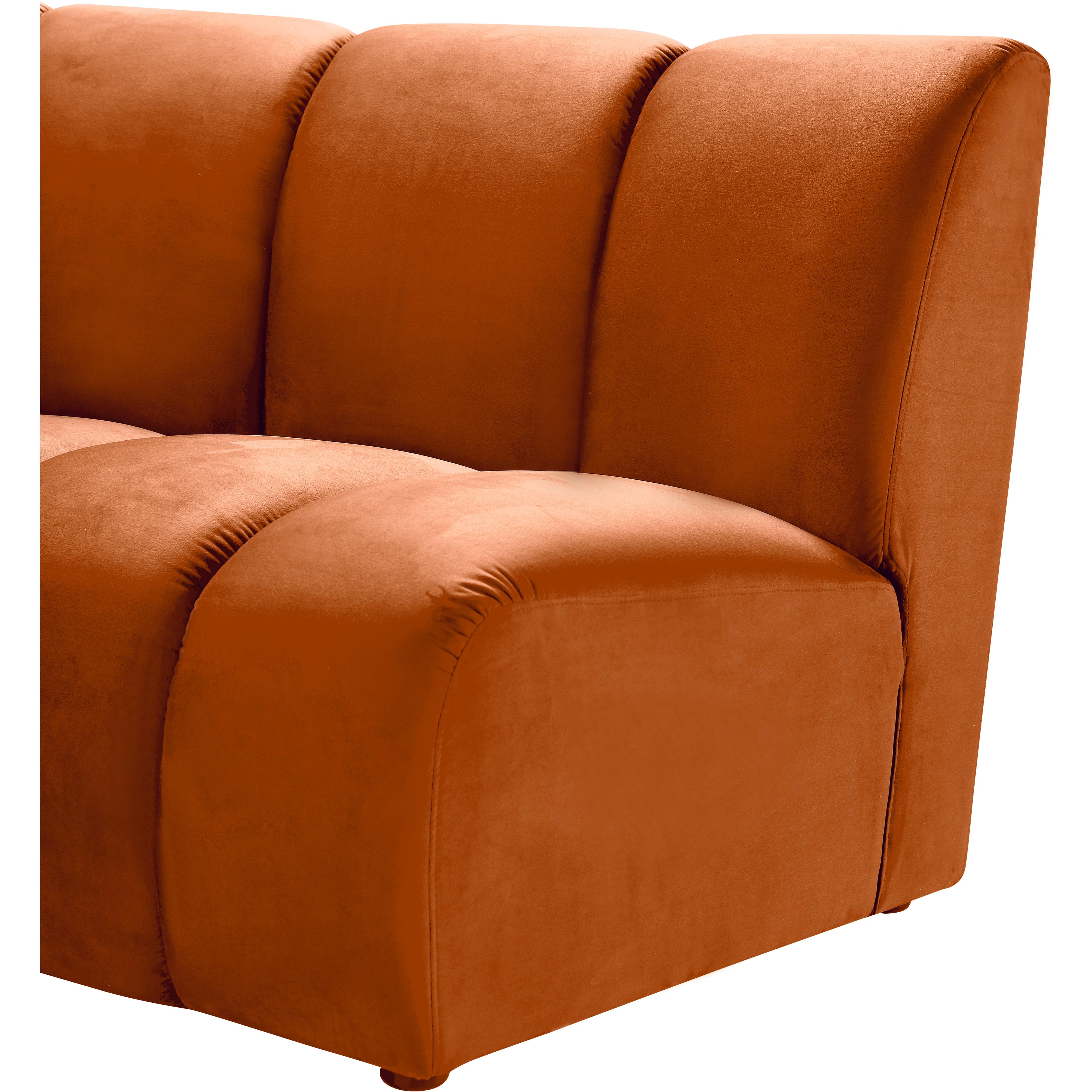 Meridian Infinity Cognac Velvet Modular Chair