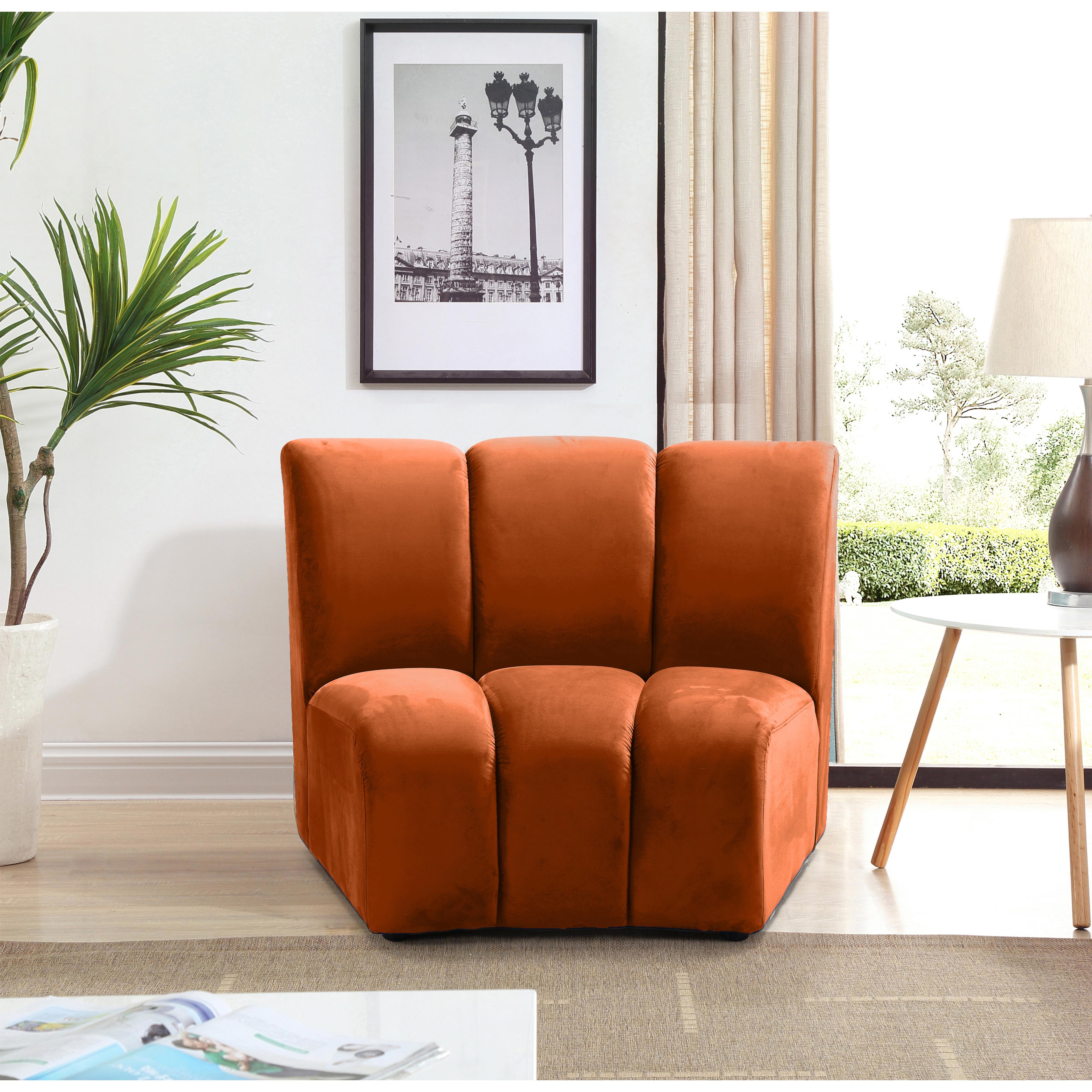 Meridian Infinity Cognac Velvet Modular Chair