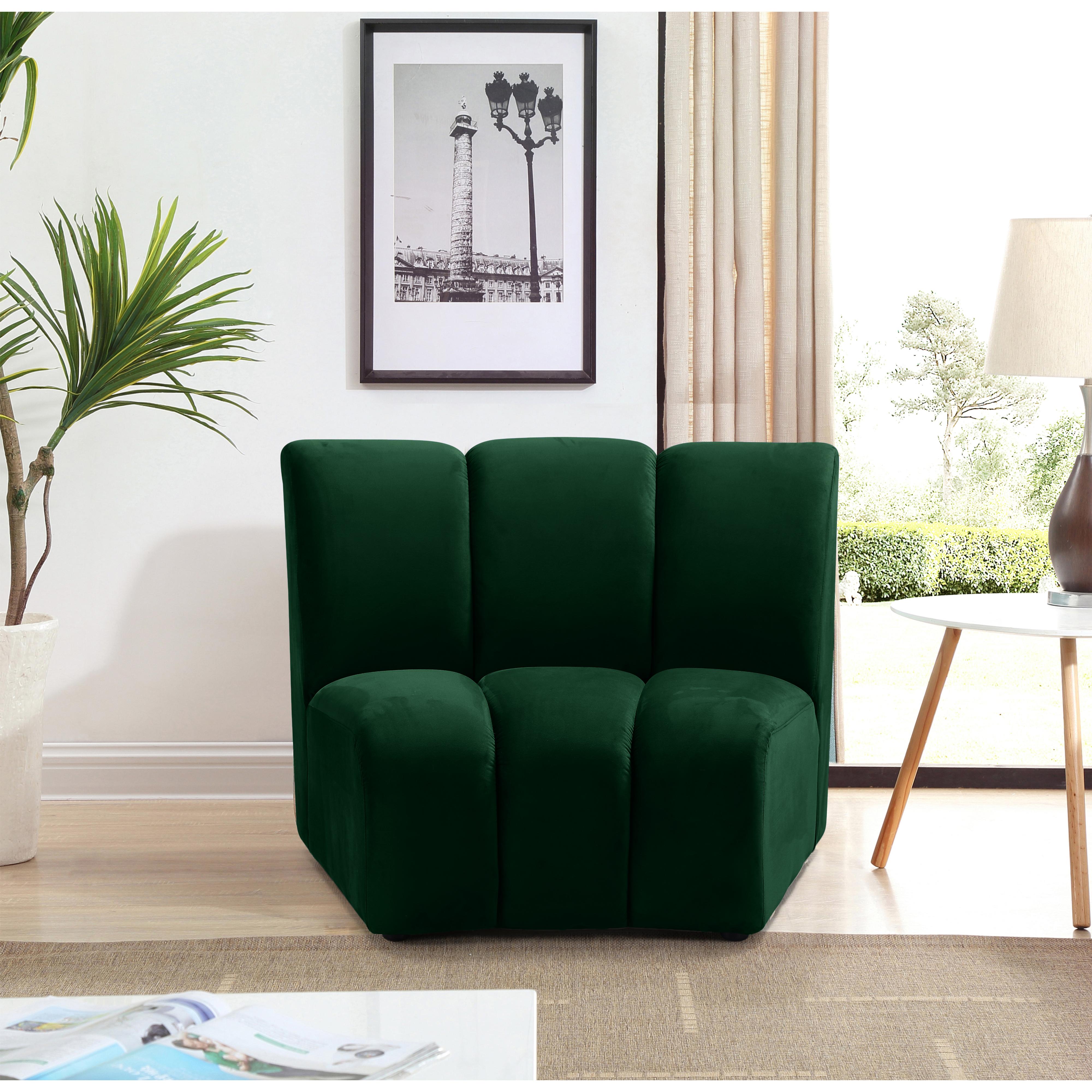 Meridian Infinity Green Velvet Modular Chair