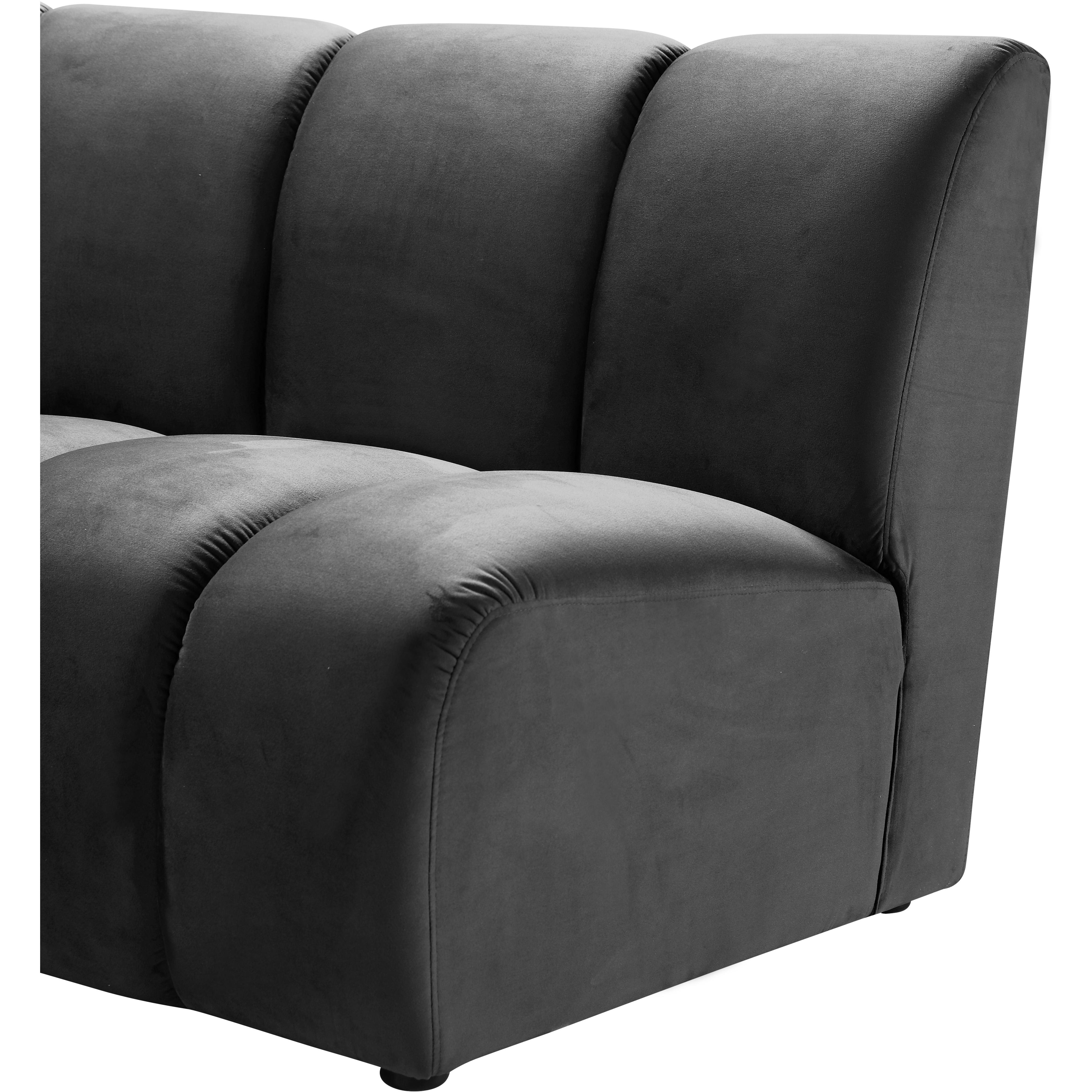 Meridian Infinity Grey Velvet Modular Chair