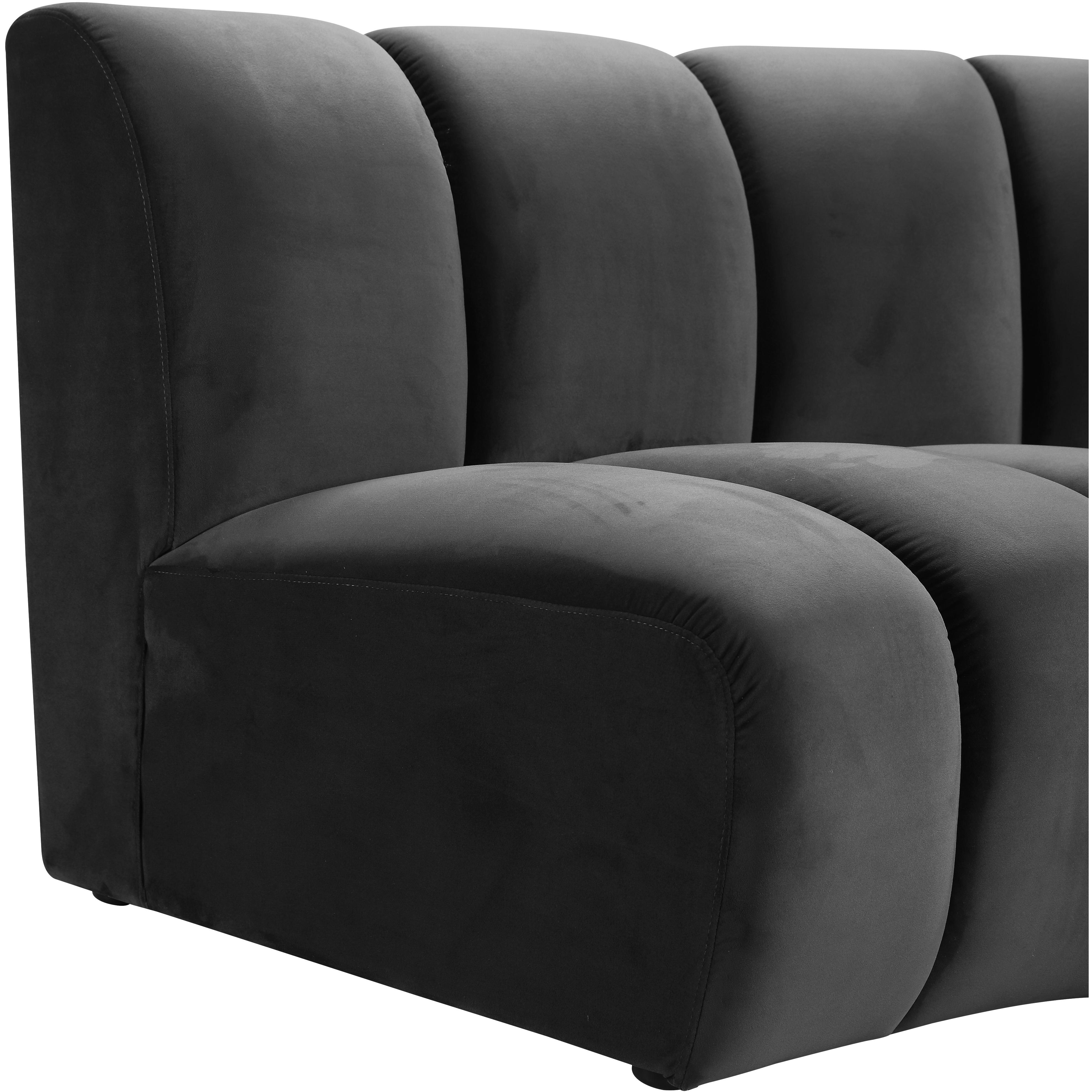 Meridian Infinity Grey Velvet Modular Chair