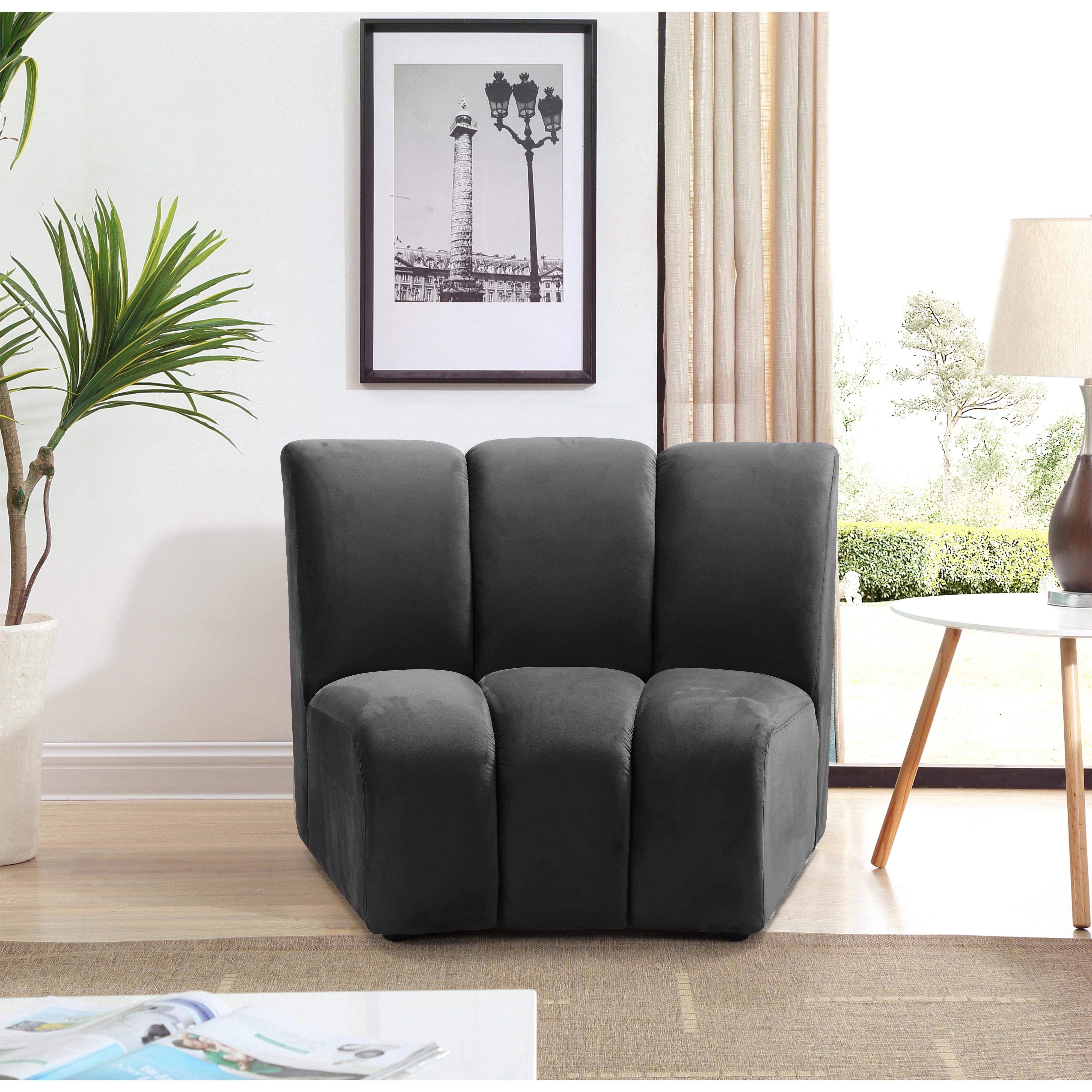Meridian Infinity Grey Velvet Modular Chair