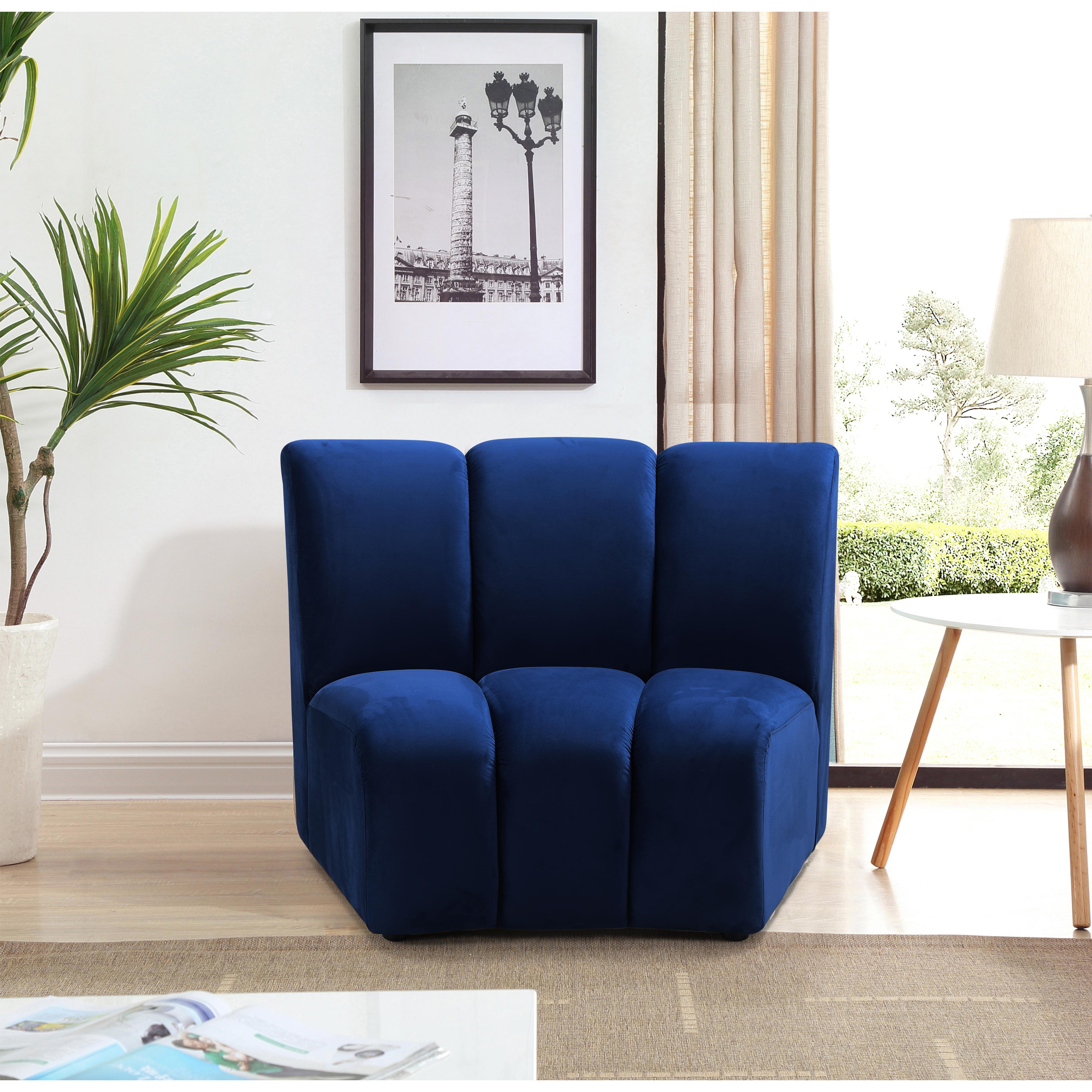 Meridian Infinity Navy Velvet Modular Chair