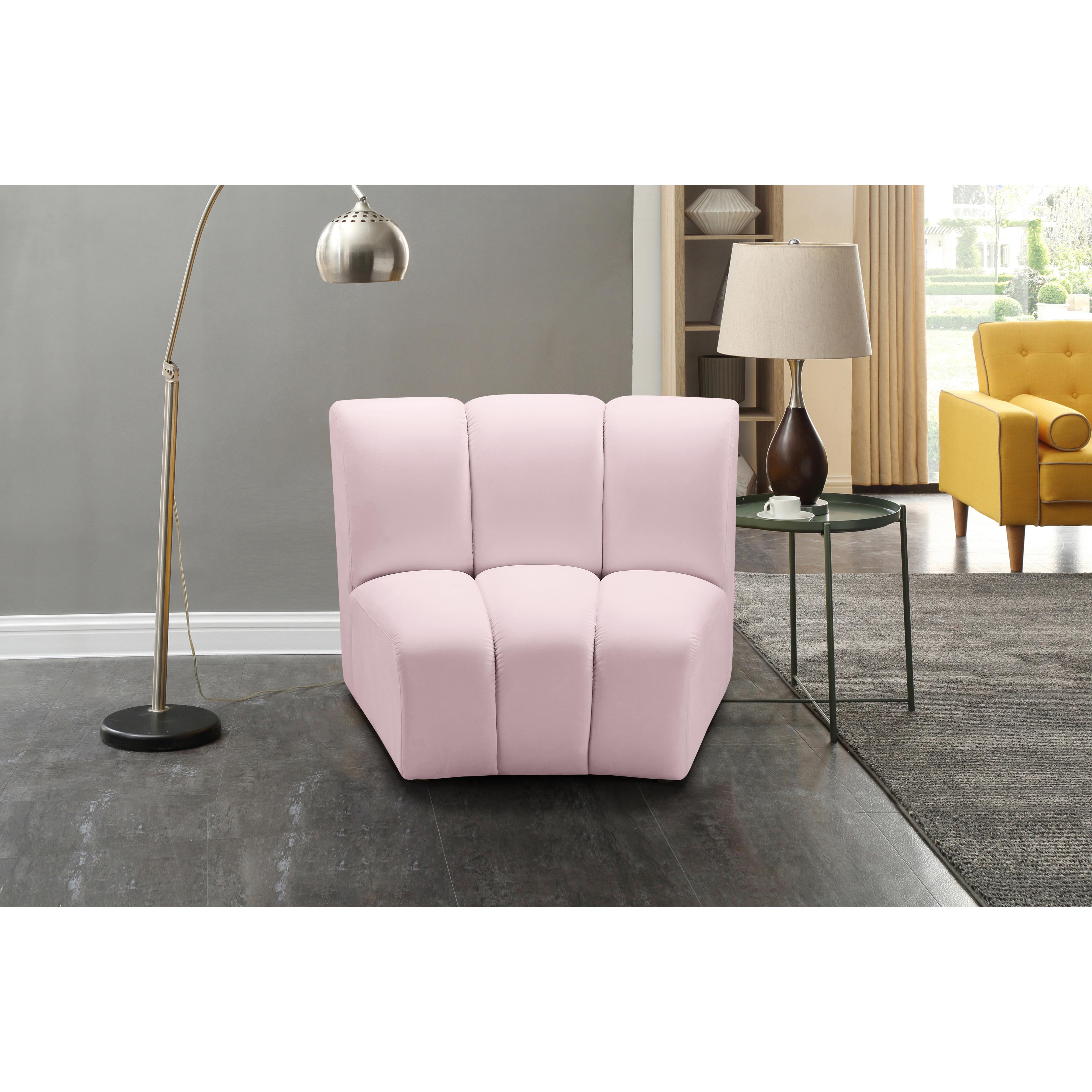 Meridian Infinity Pink Velvet Modular Chair