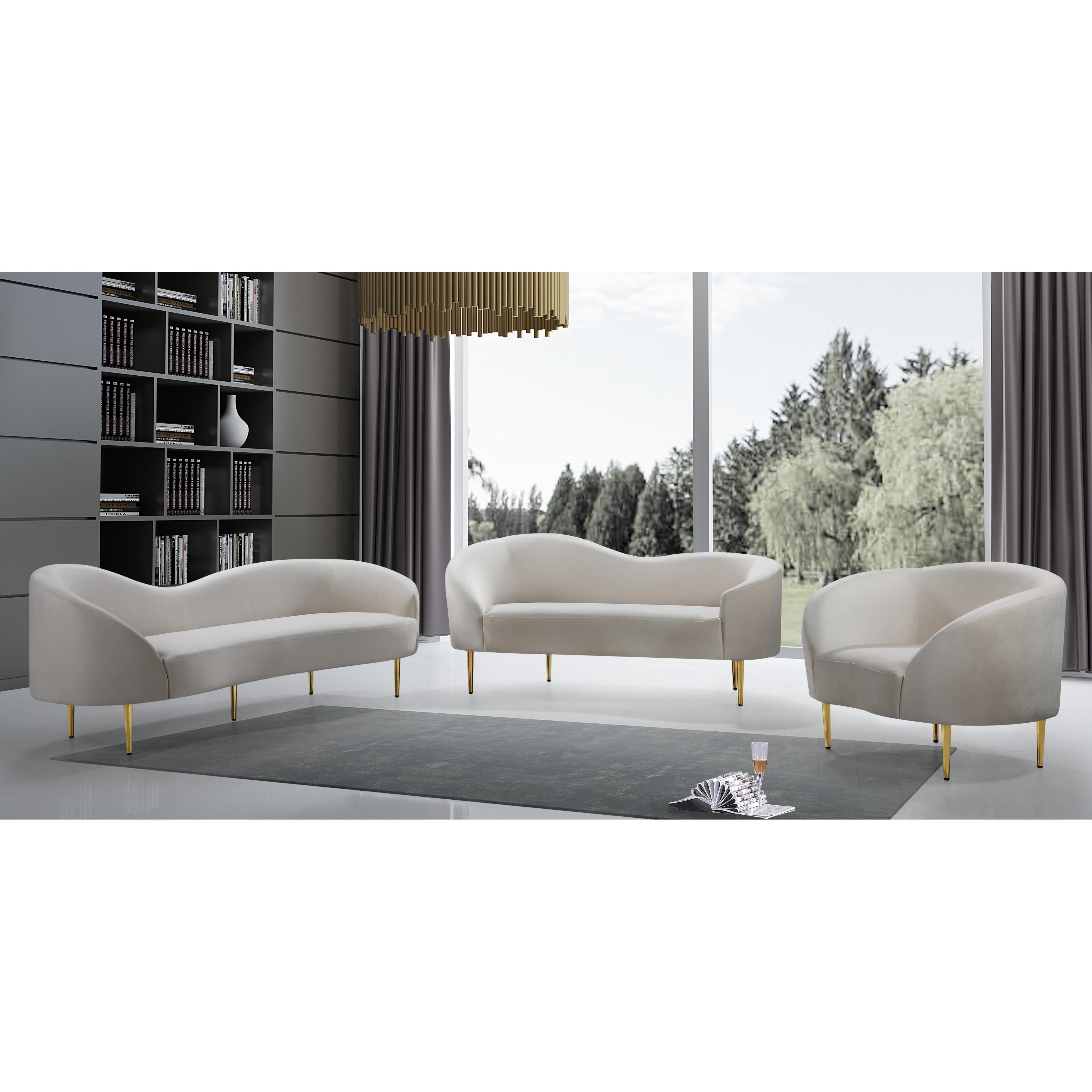 Meridian Ritz Cream Velvet Chair