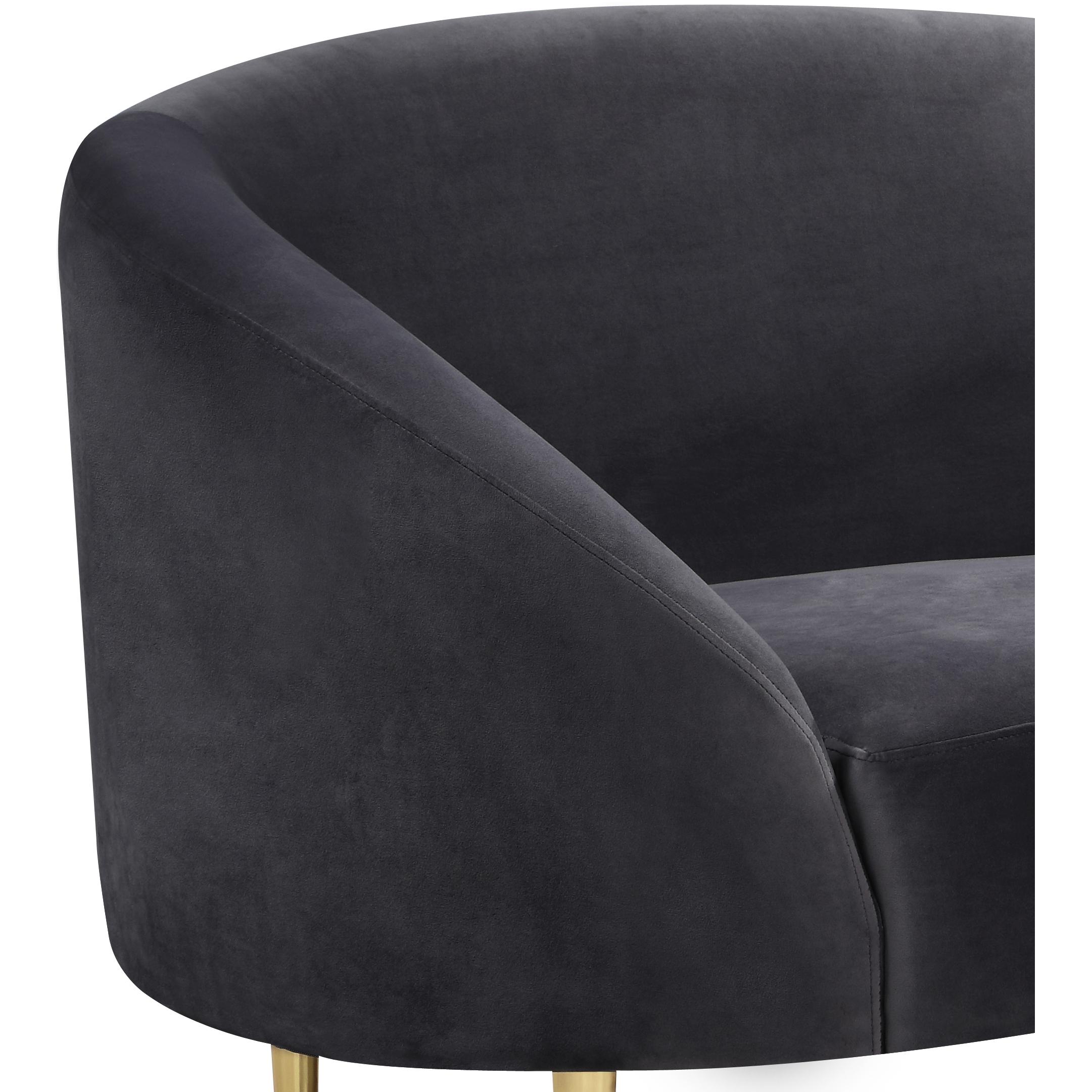 Meridian Ritz Grey Velvet Chair