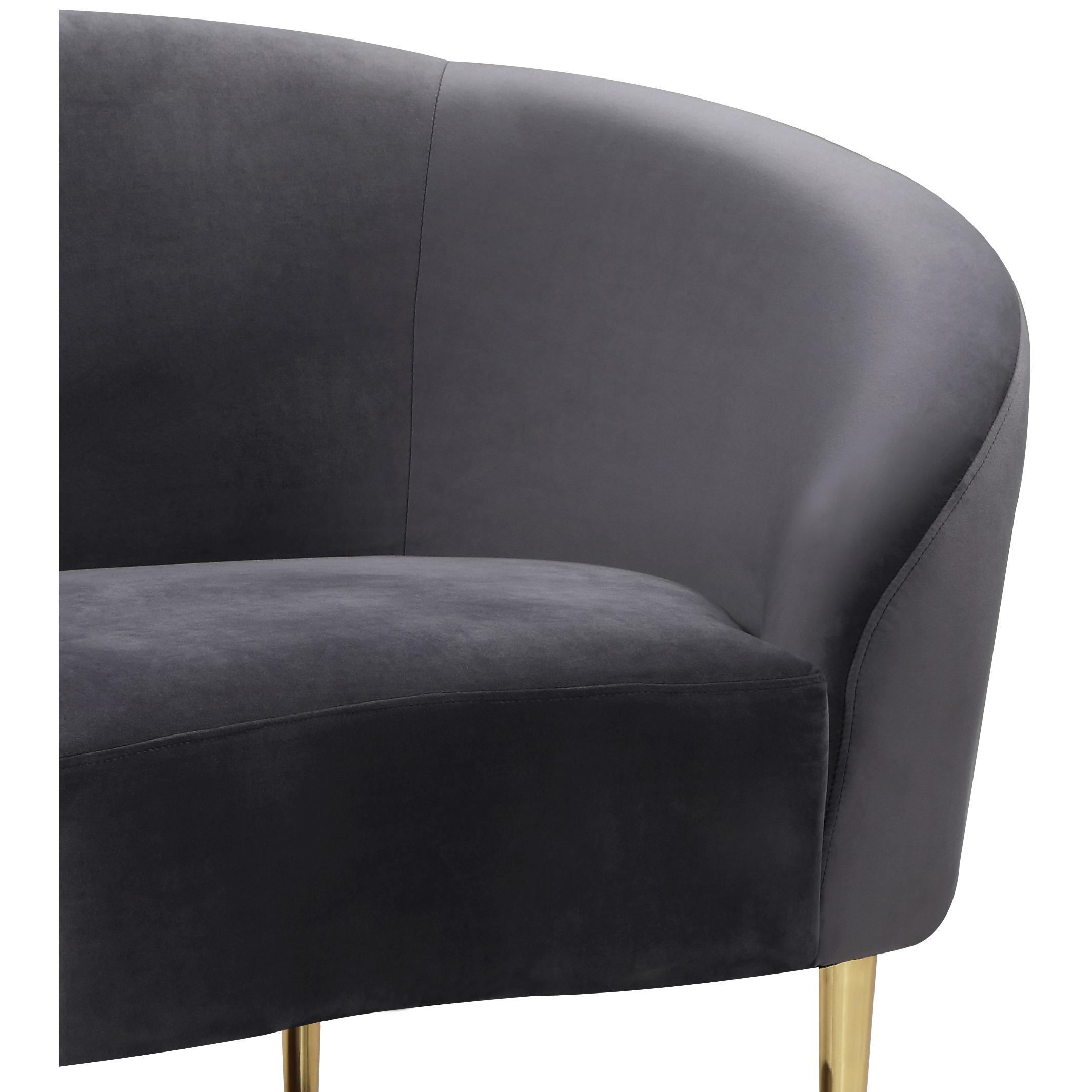 Meridian Ritz Grey Velvet Chair