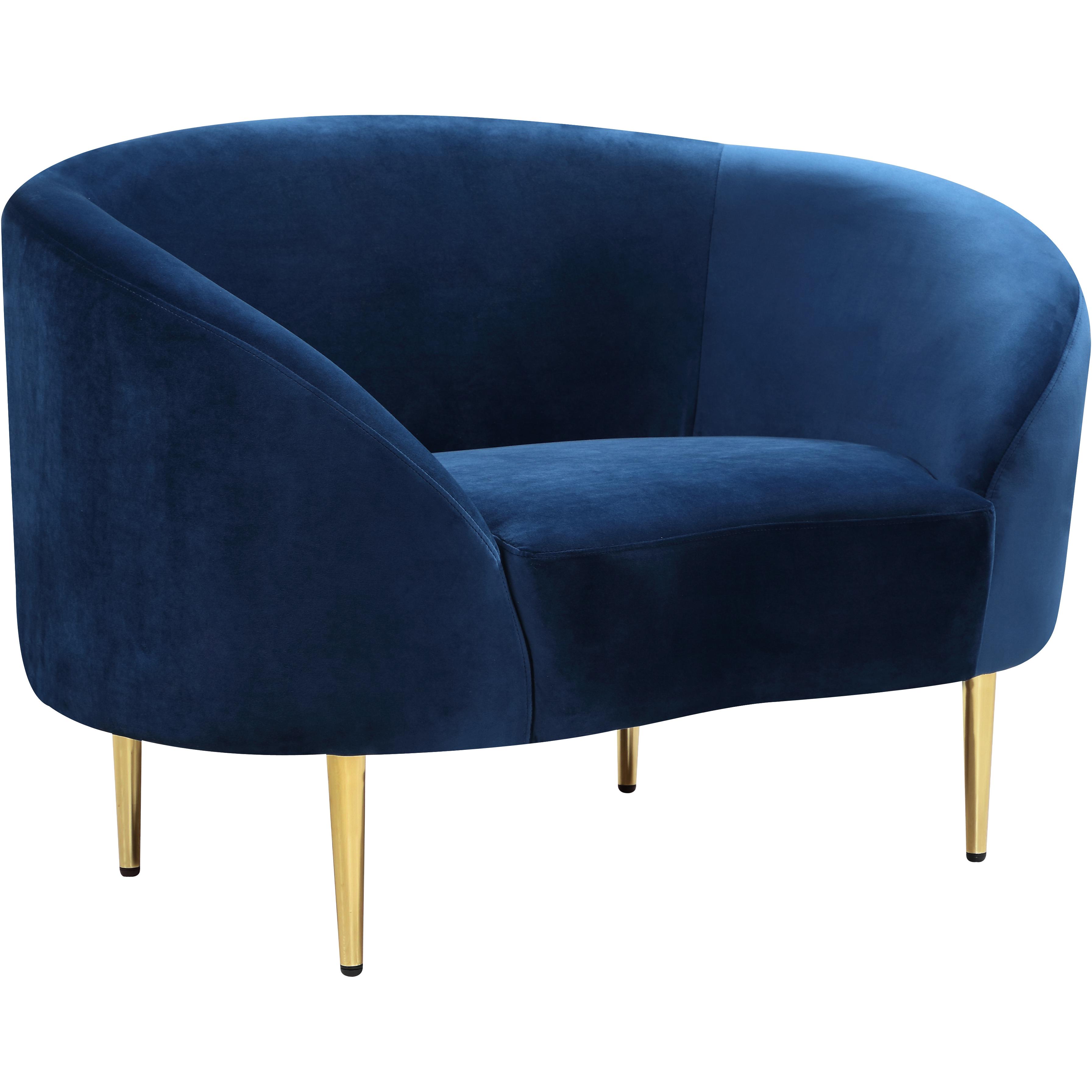 Meridian Ritz Navy Velvet Chair
