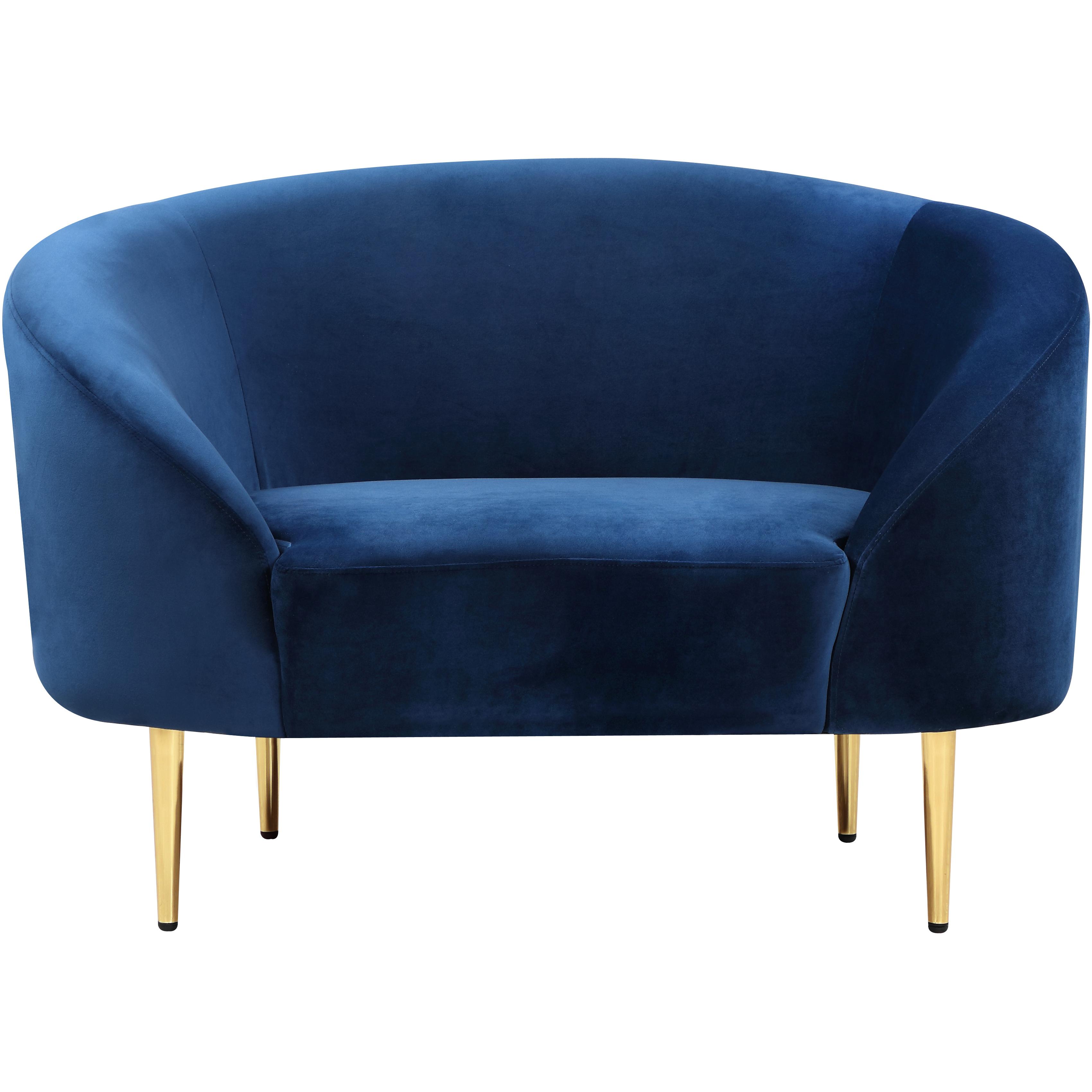 Meridian Ritz Navy Velvet Chair