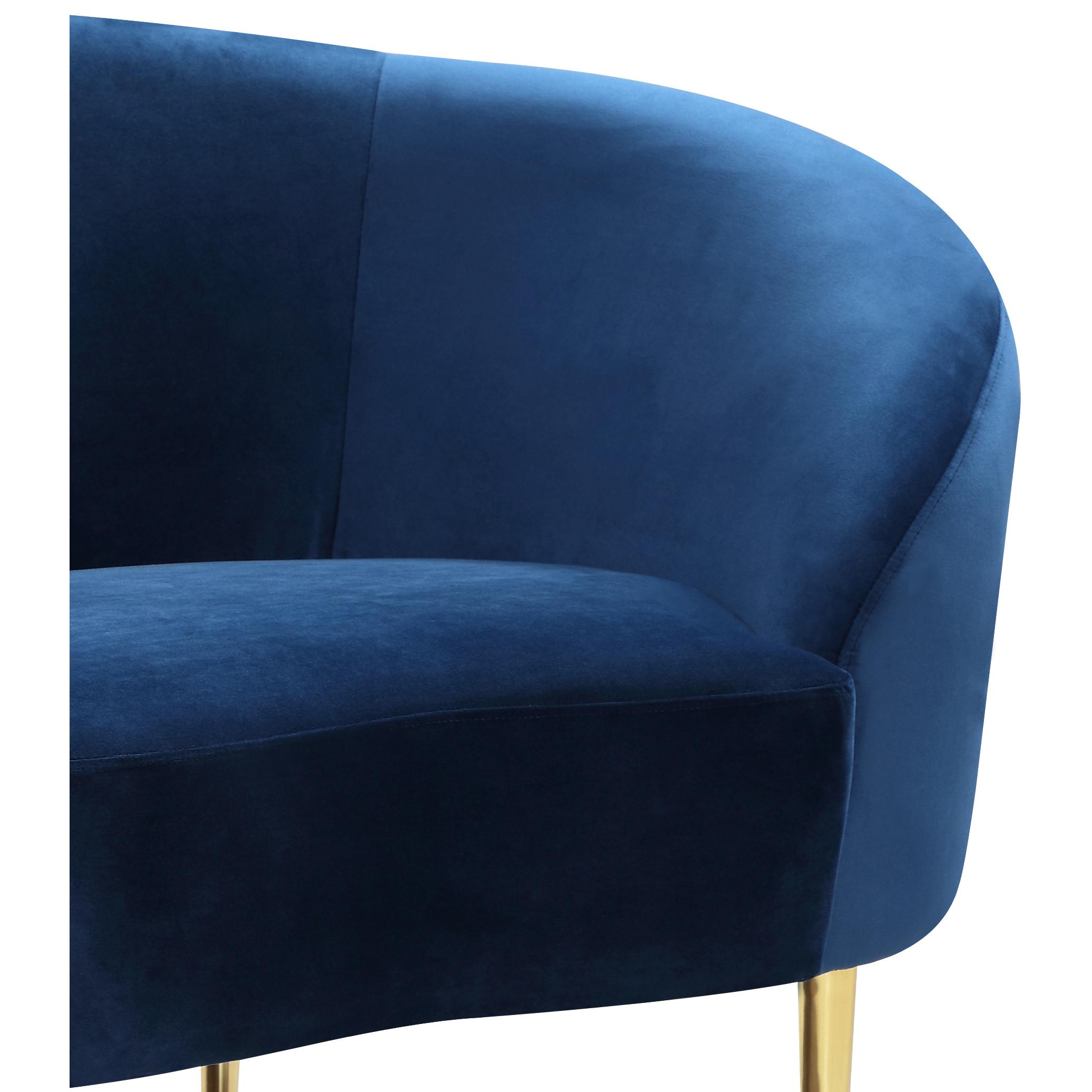 Meridian Ritz Navy Velvet Chair