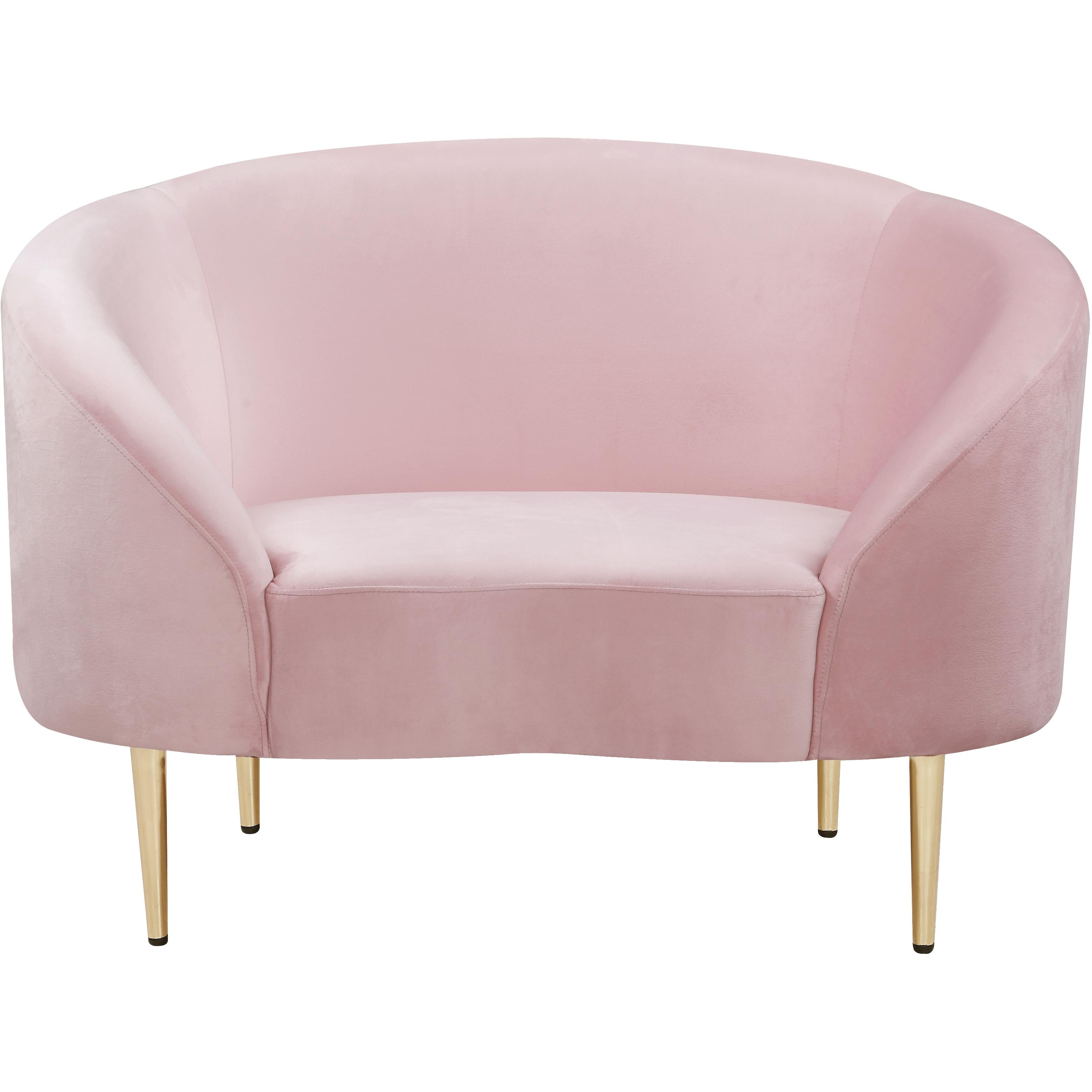Meridian Ritz Pink Velvet Chair