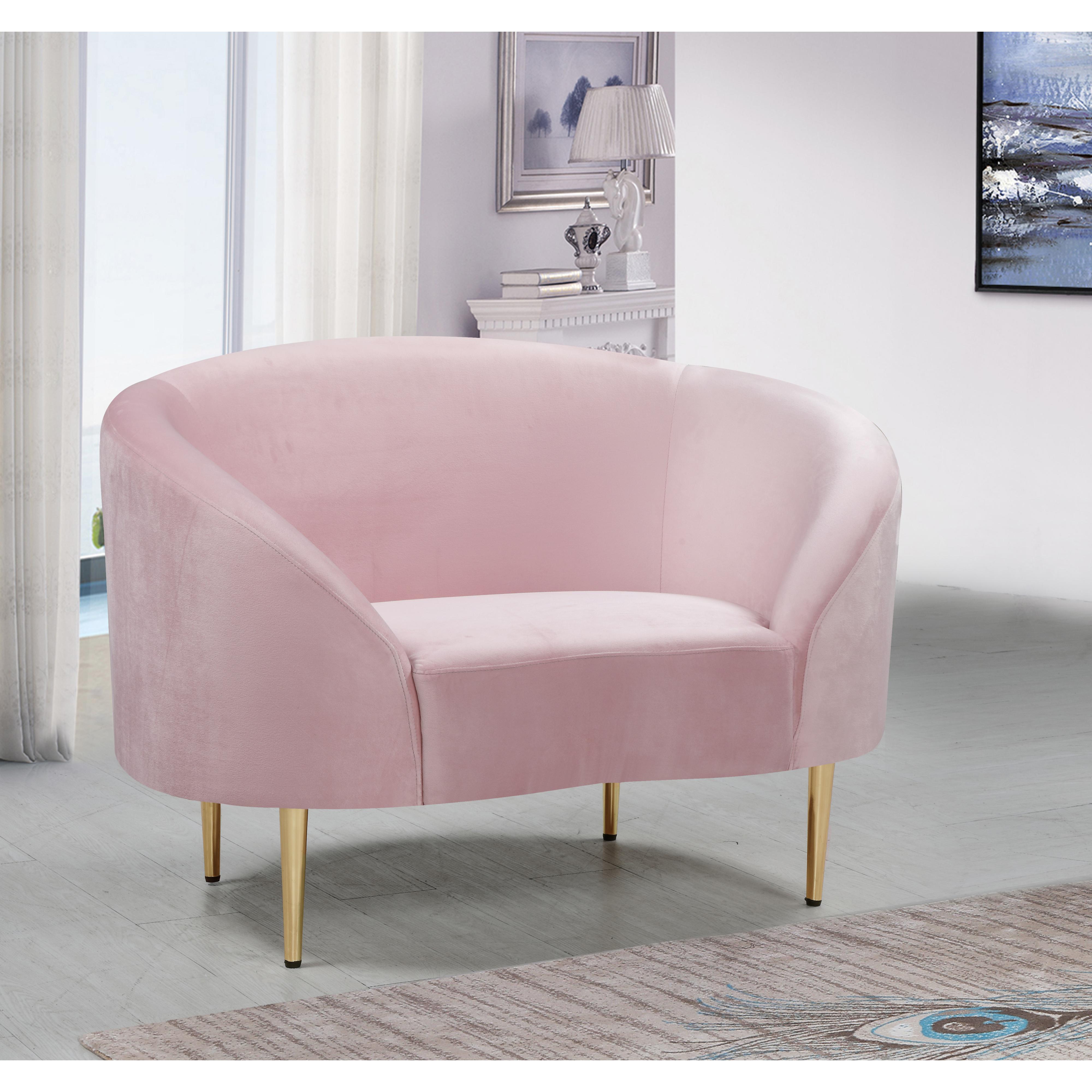 Meridian Ritz Pink Velvet Chair