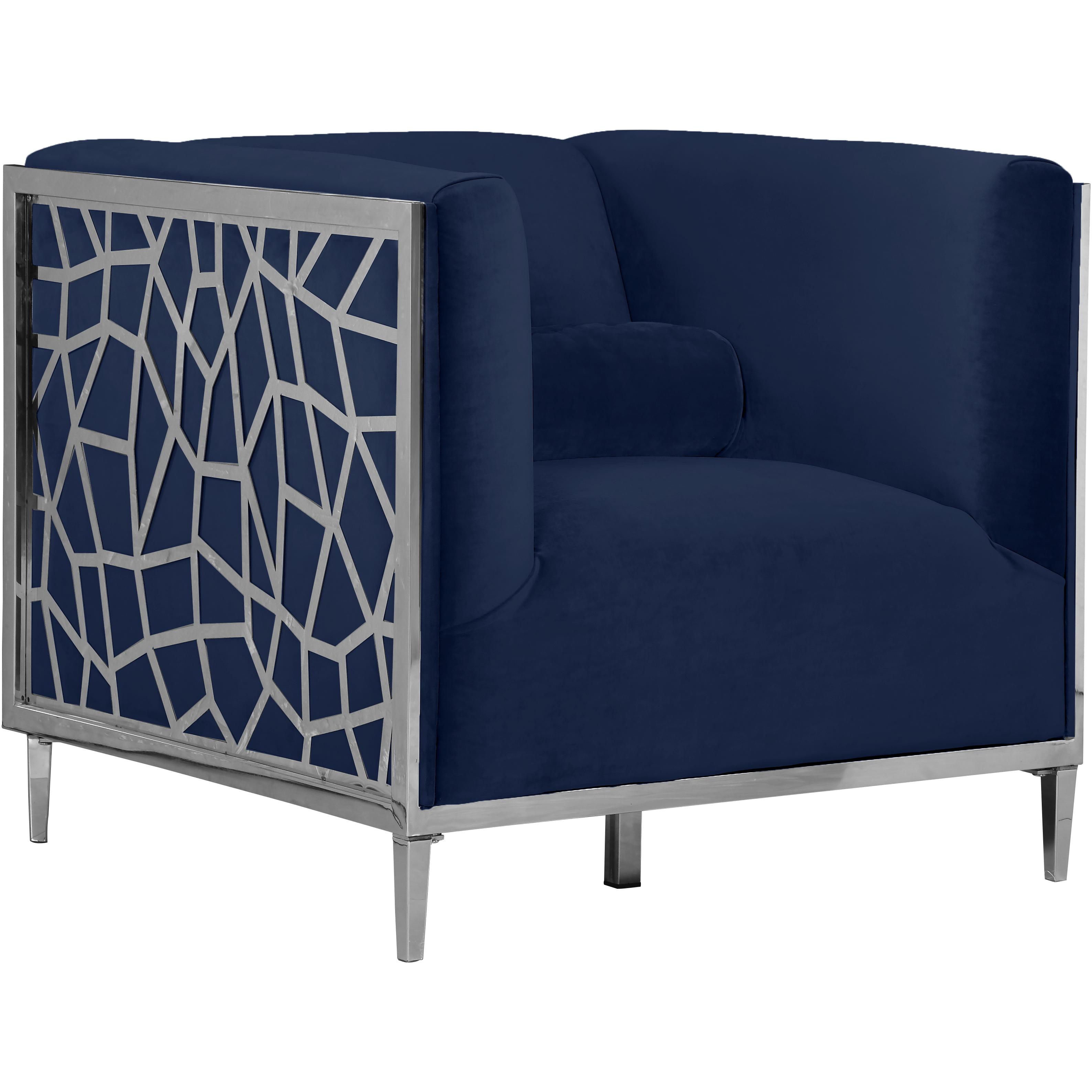 Meridian Opal Navy Velvet Chair