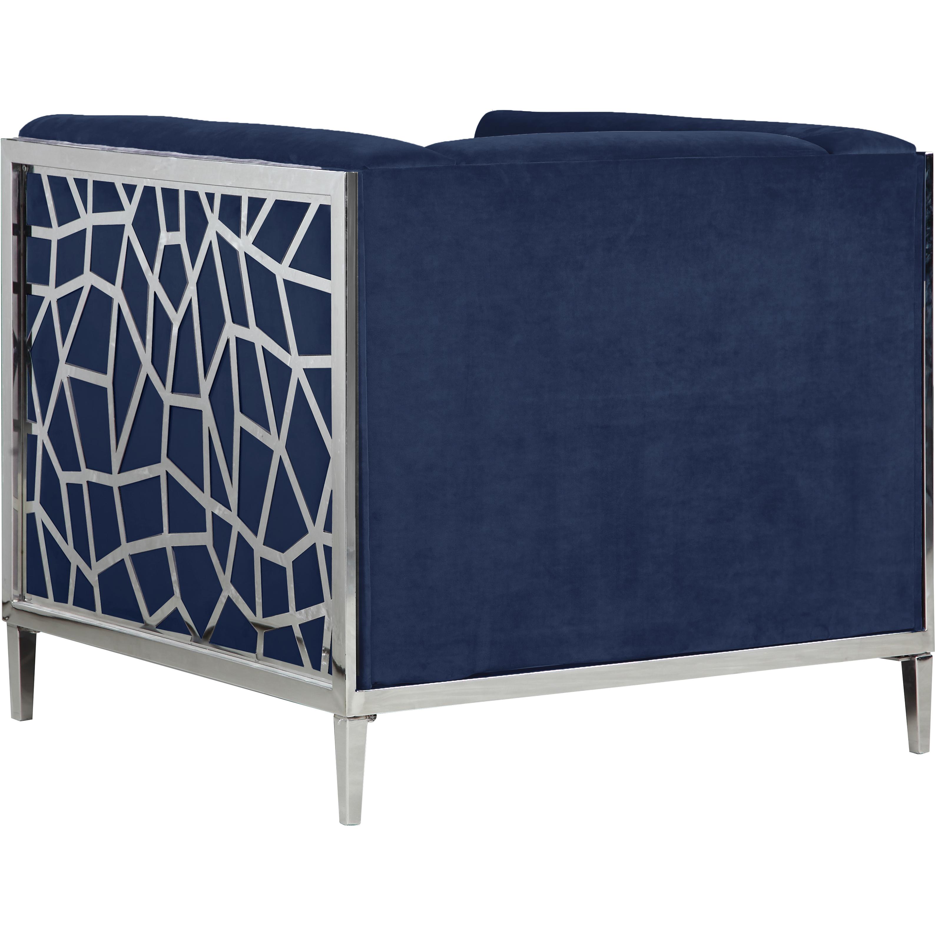 Meridian Opal Navy Velvet Chair