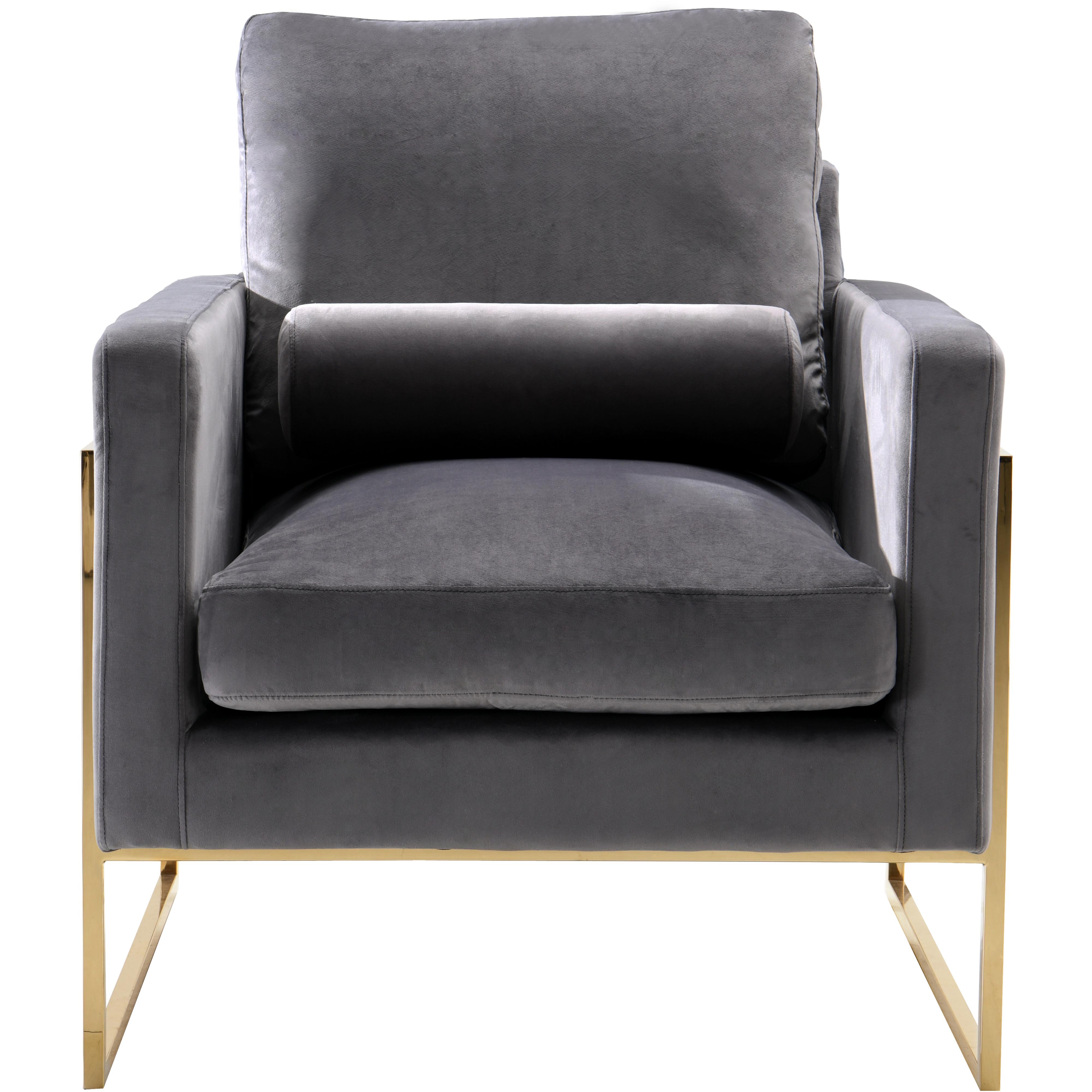 Meridian Mila Grey Velvet Chair