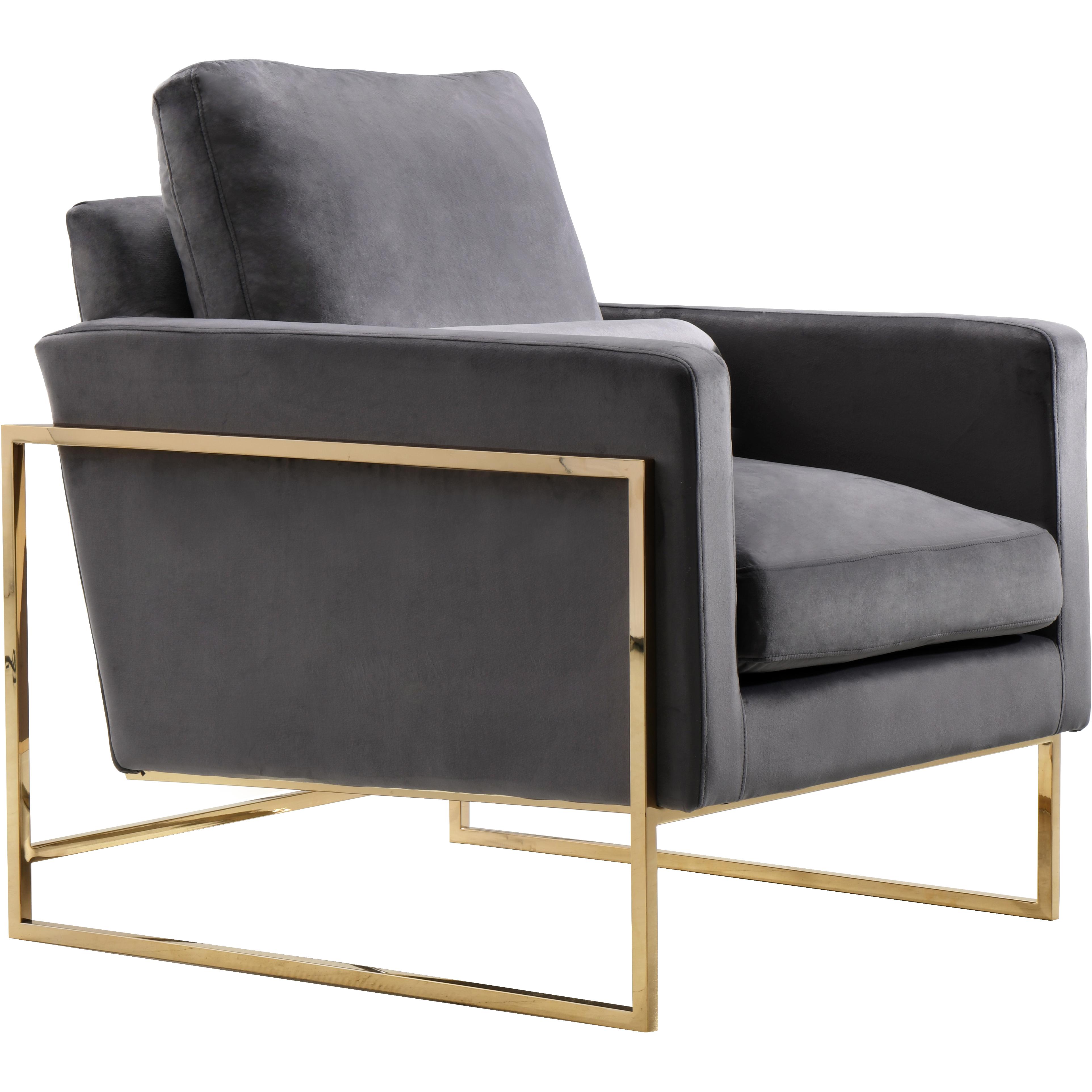 Meridian Mila Grey Velvet Chair