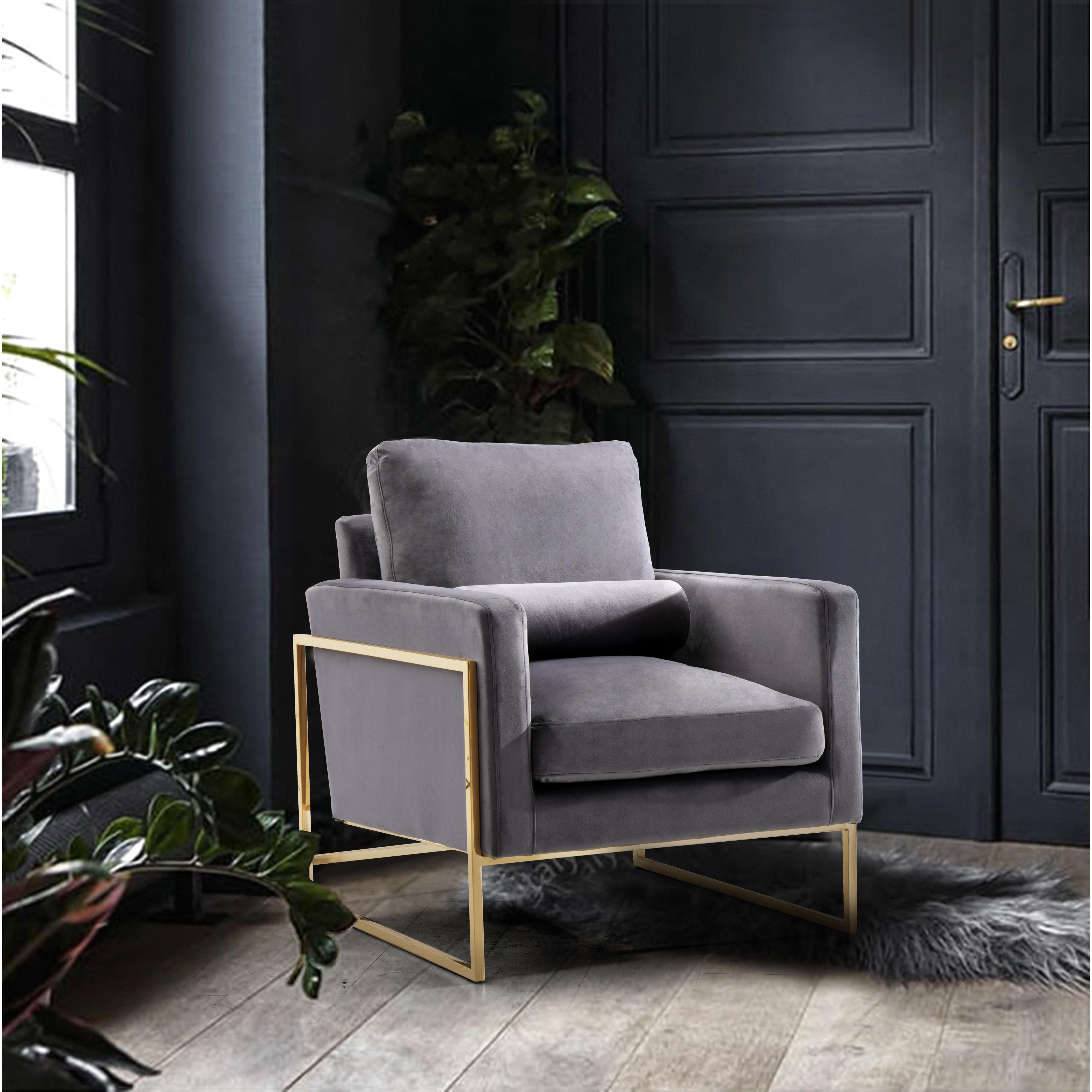Meridian Mila Grey Velvet Chair