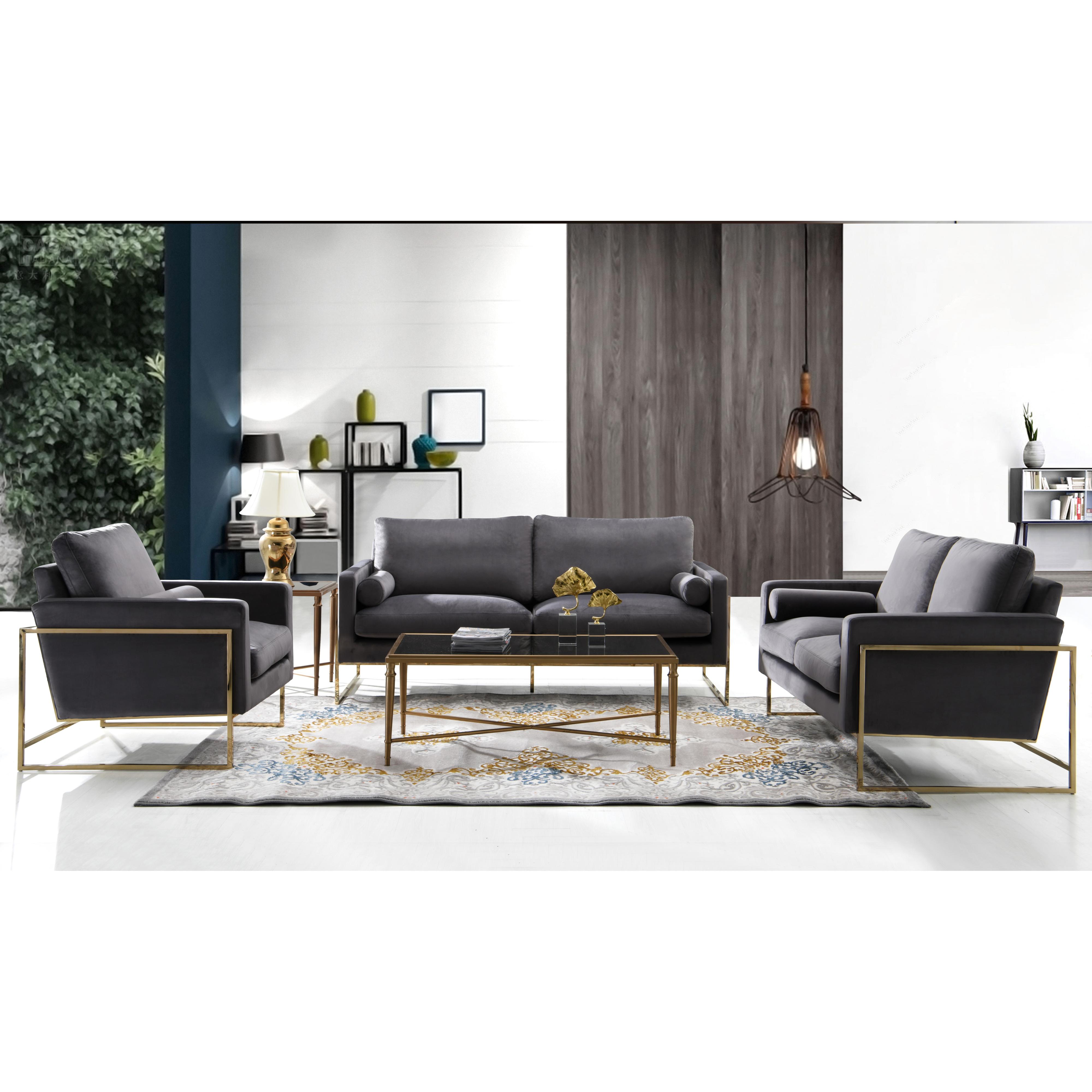 Meridian Mila Grey Velvet Chair