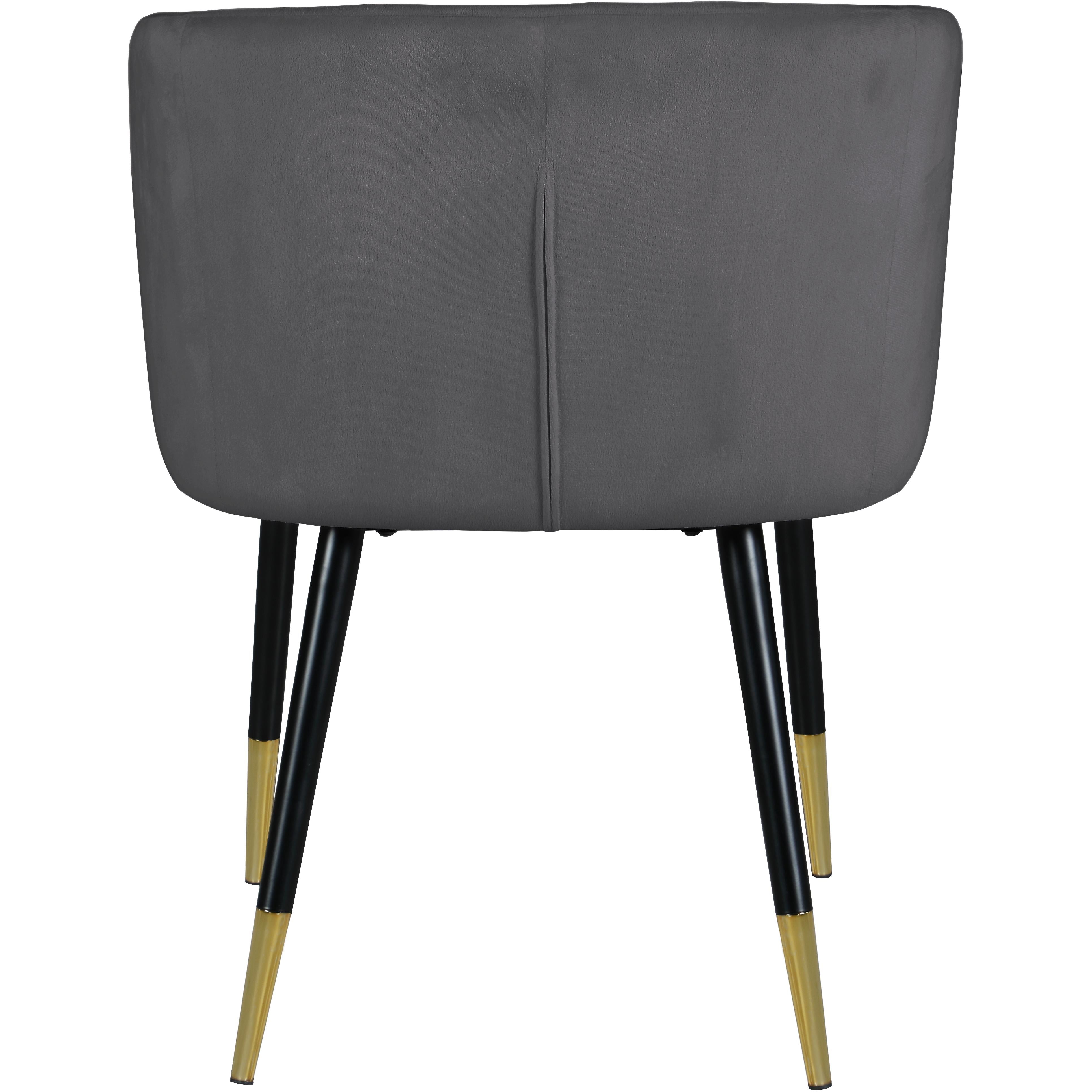 Meridian Louise Grey Velvet Dining Chair