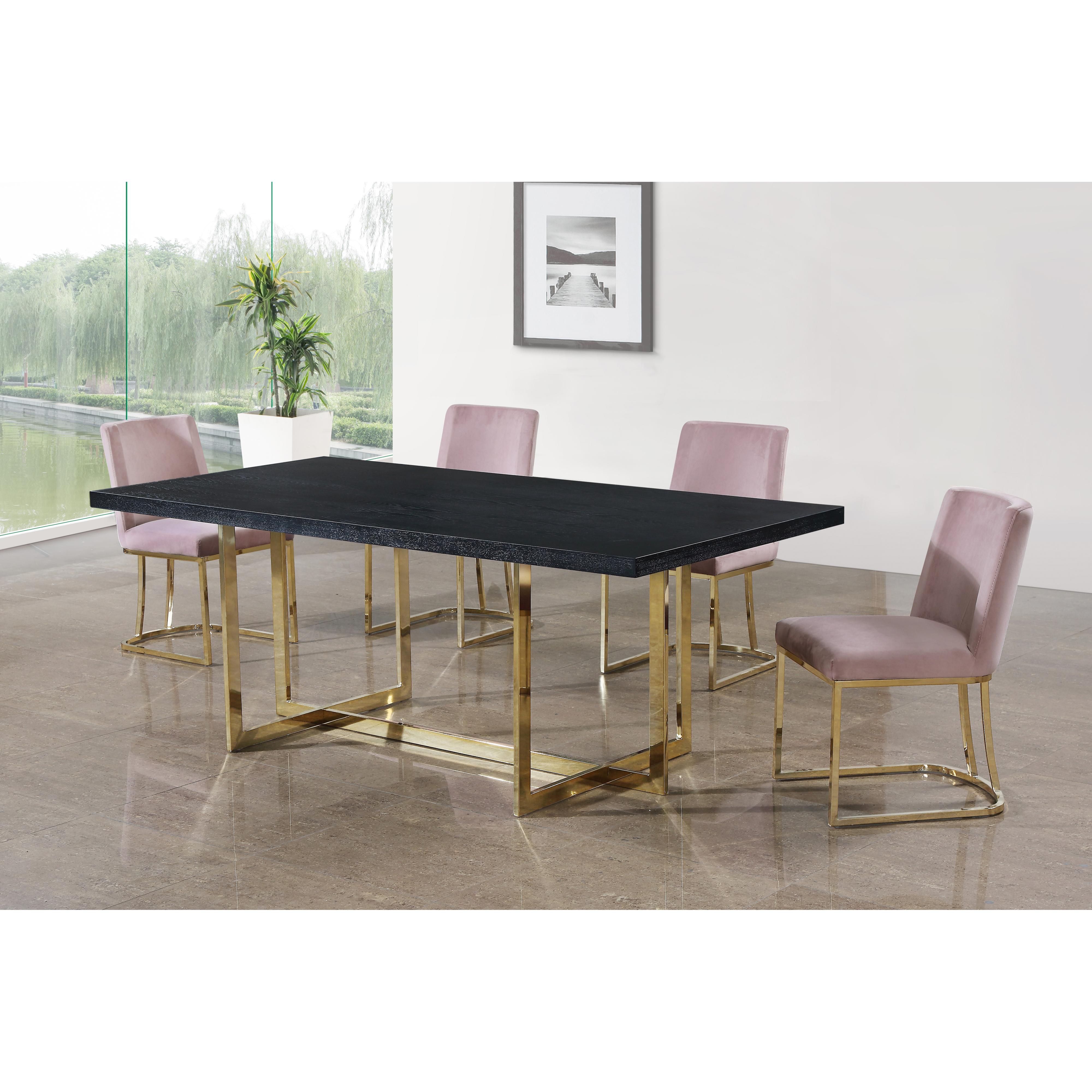 Meridian Heidi Pink Velvet Dining Chair