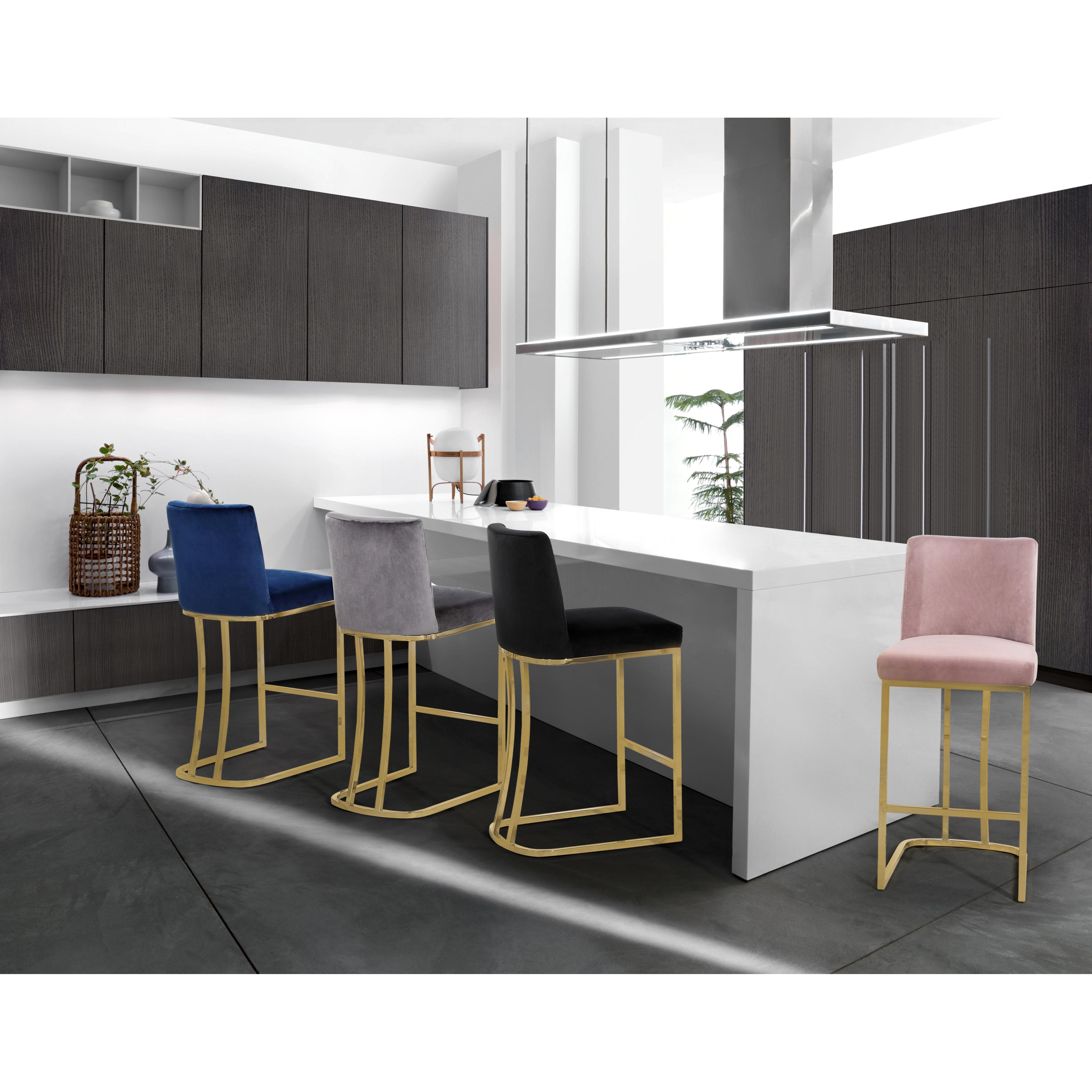 Meridian Heidi Black Velvet Stool