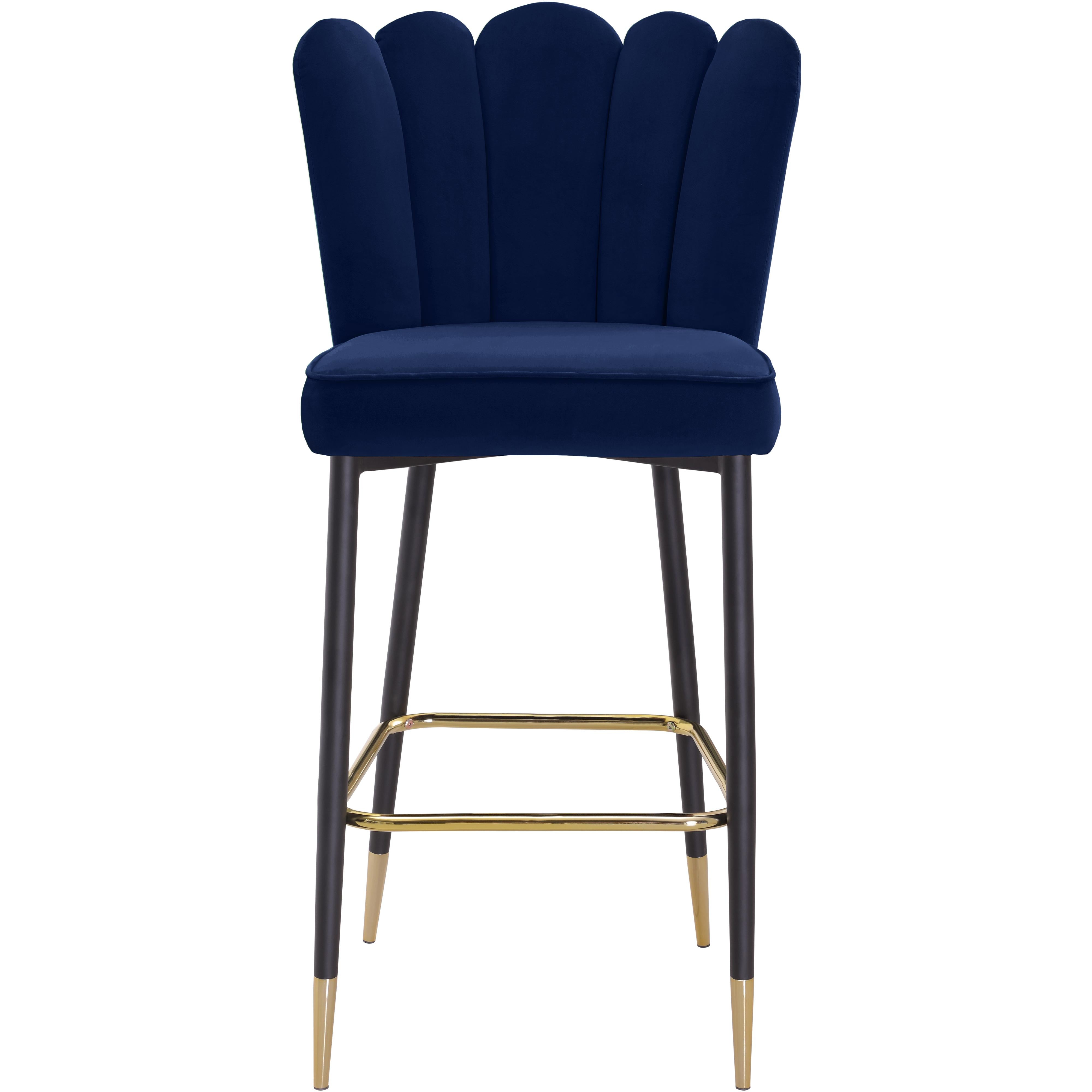 Meridian Lily Navy Velvet Stool