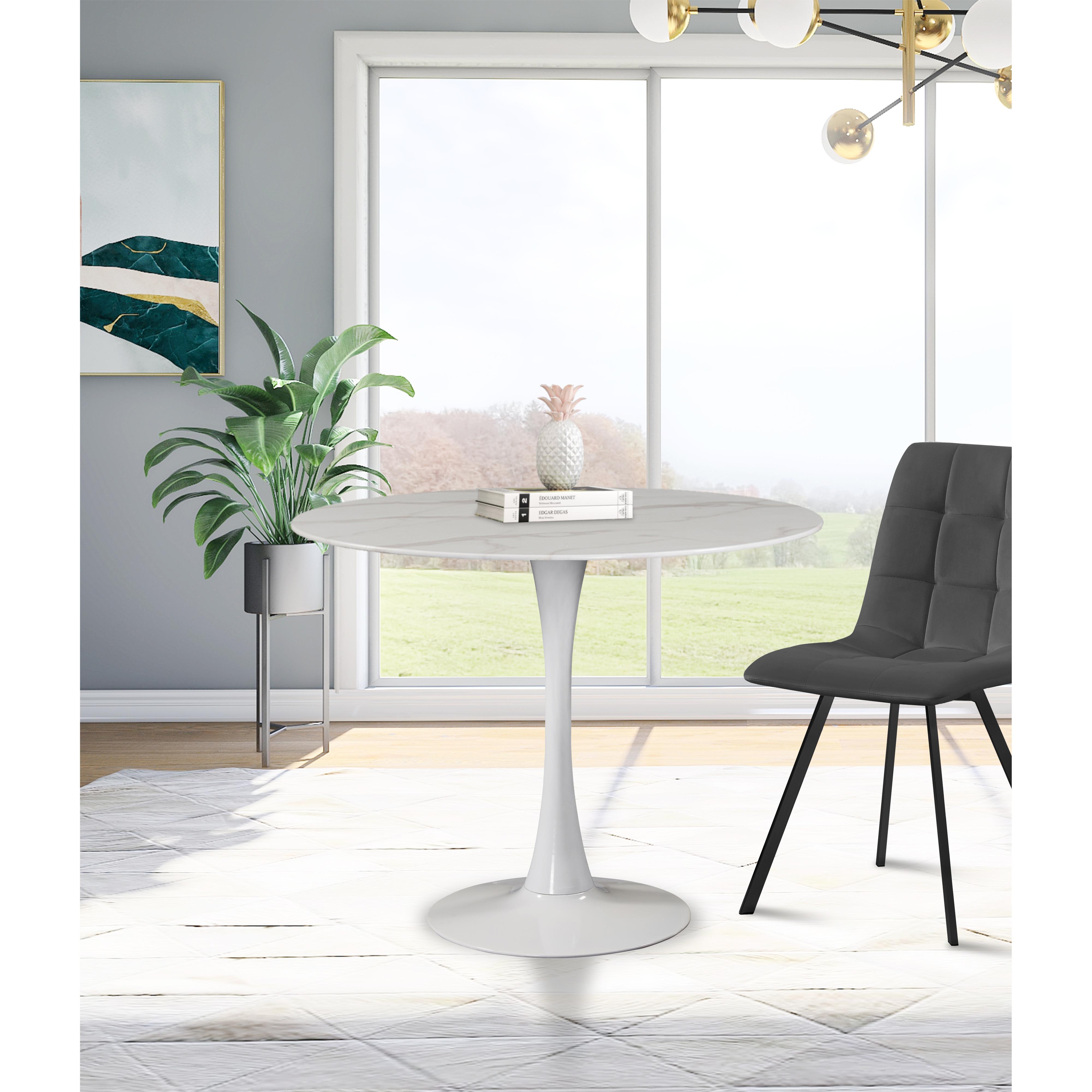 Meridian Holly White Dining Table (3 Boxes)