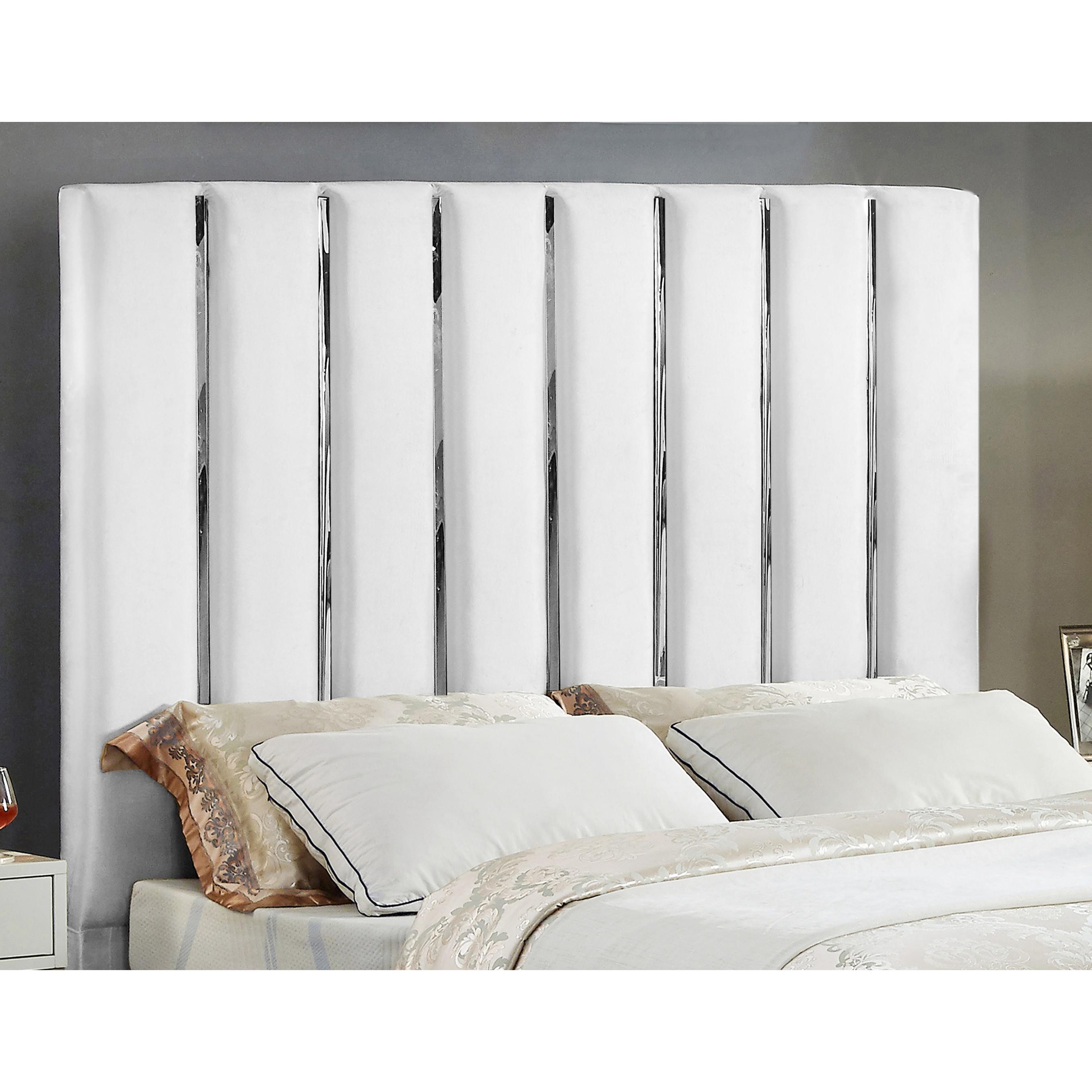 Meridian Enzo White Velvet Full Bed