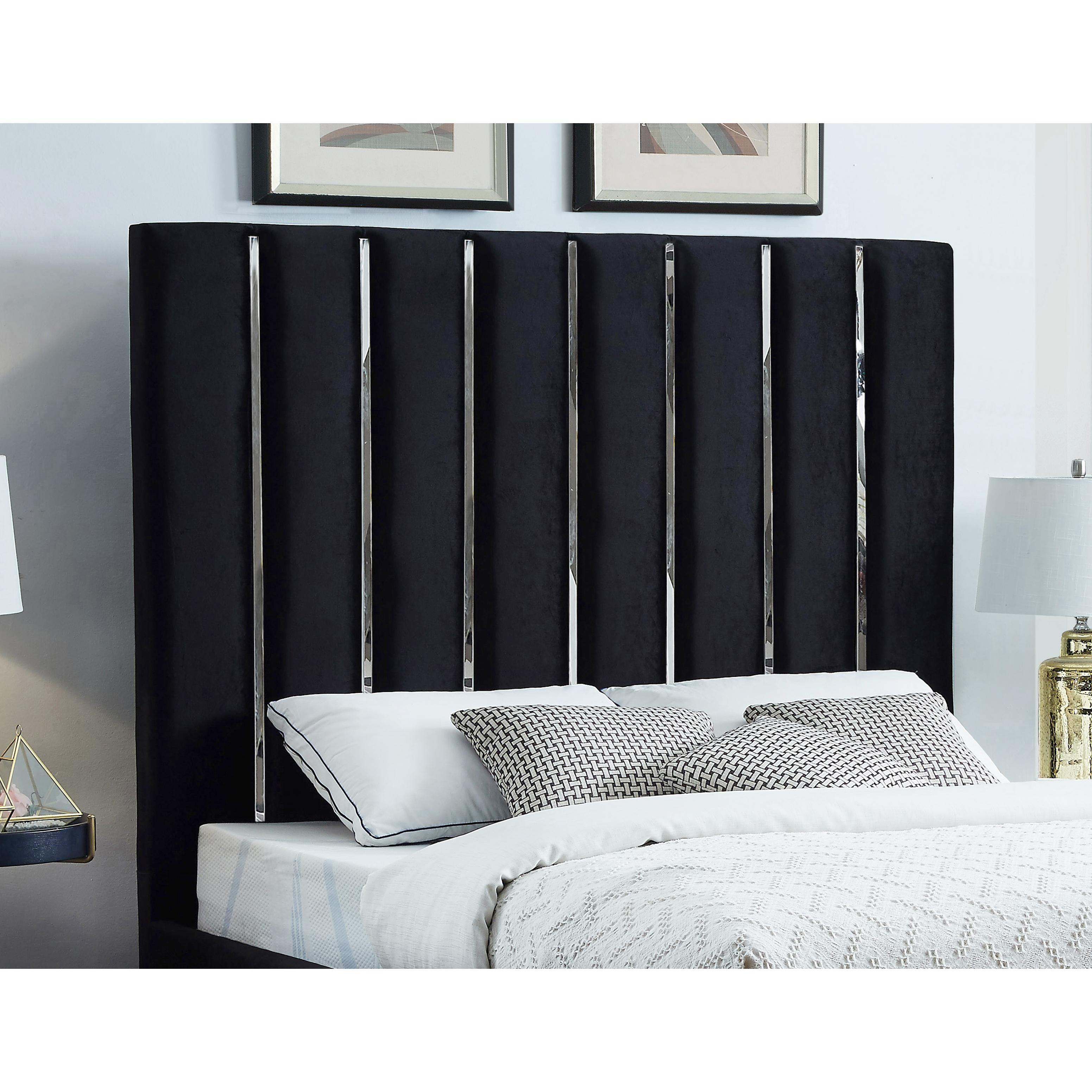 Meridian Enzo Black Velvet King Bed