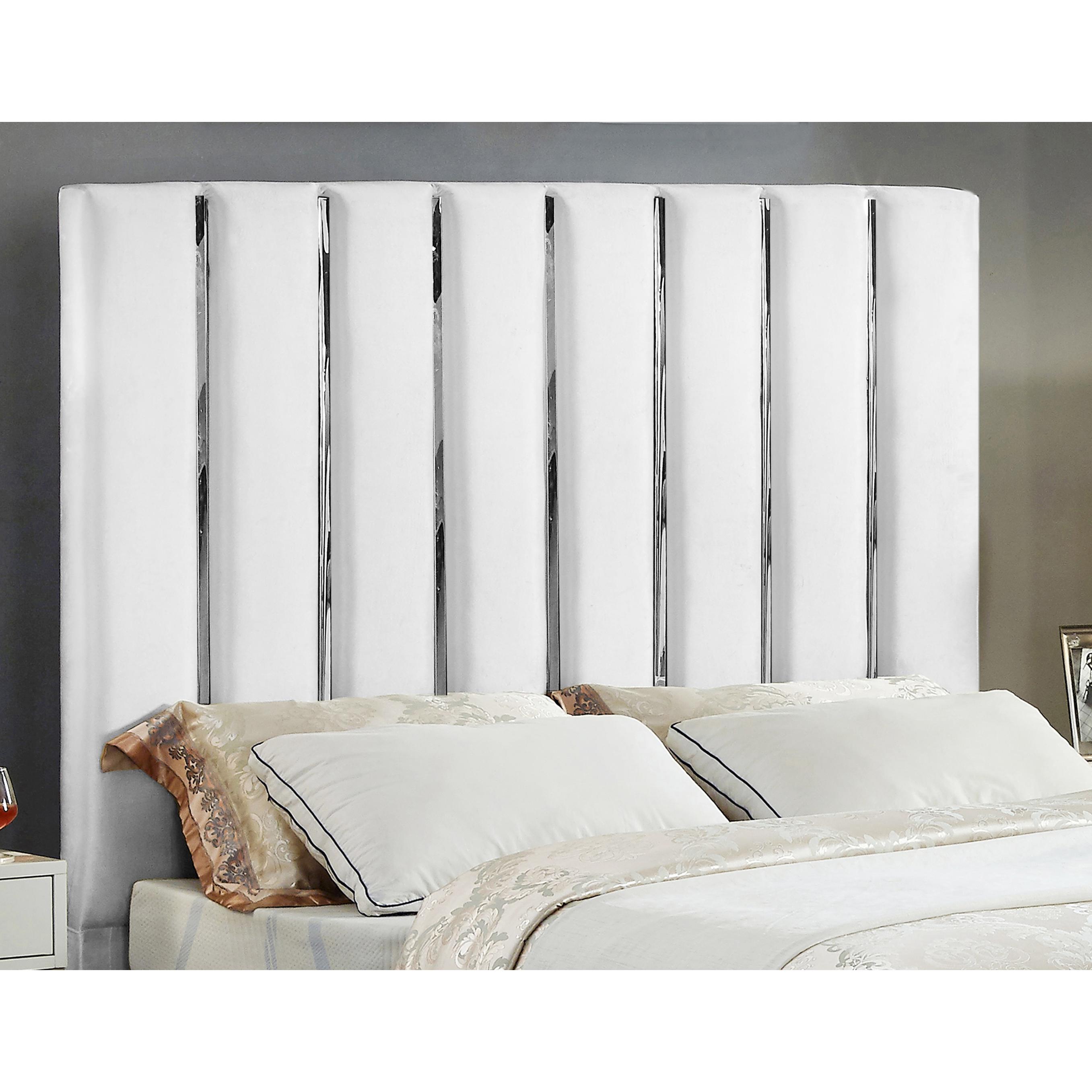 Meridian Enzo White Velvet King Bed