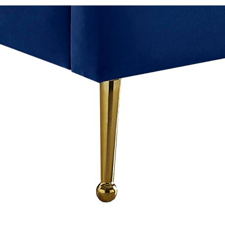 Meridian Lily Navy Velvet Twin Bed