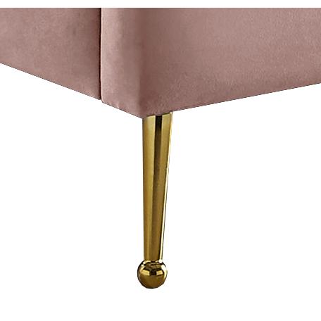Meridian Lily Pink Velvet Twin Bed