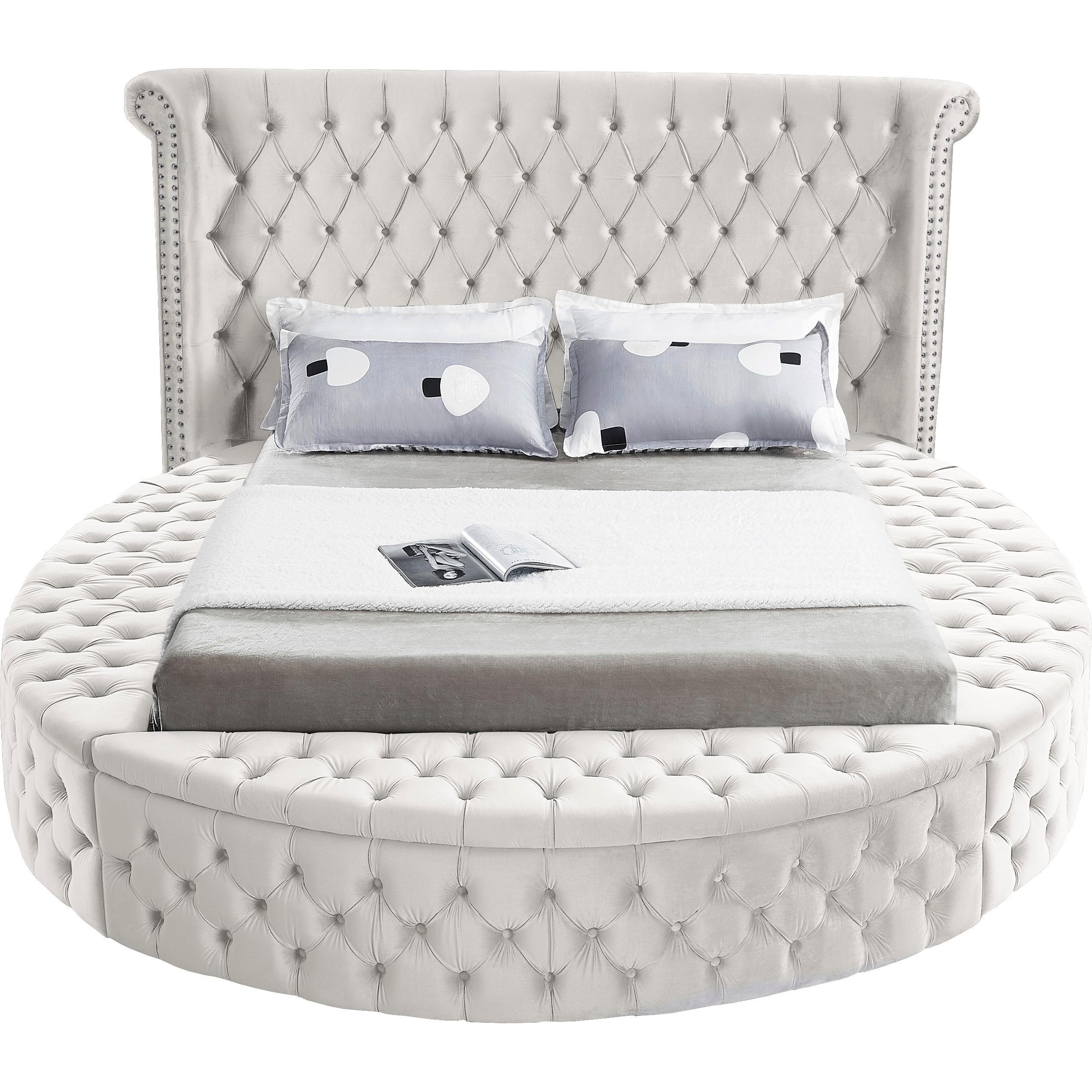 Meridian Luxus Cream Velvet Full Bed (3 Boxes)