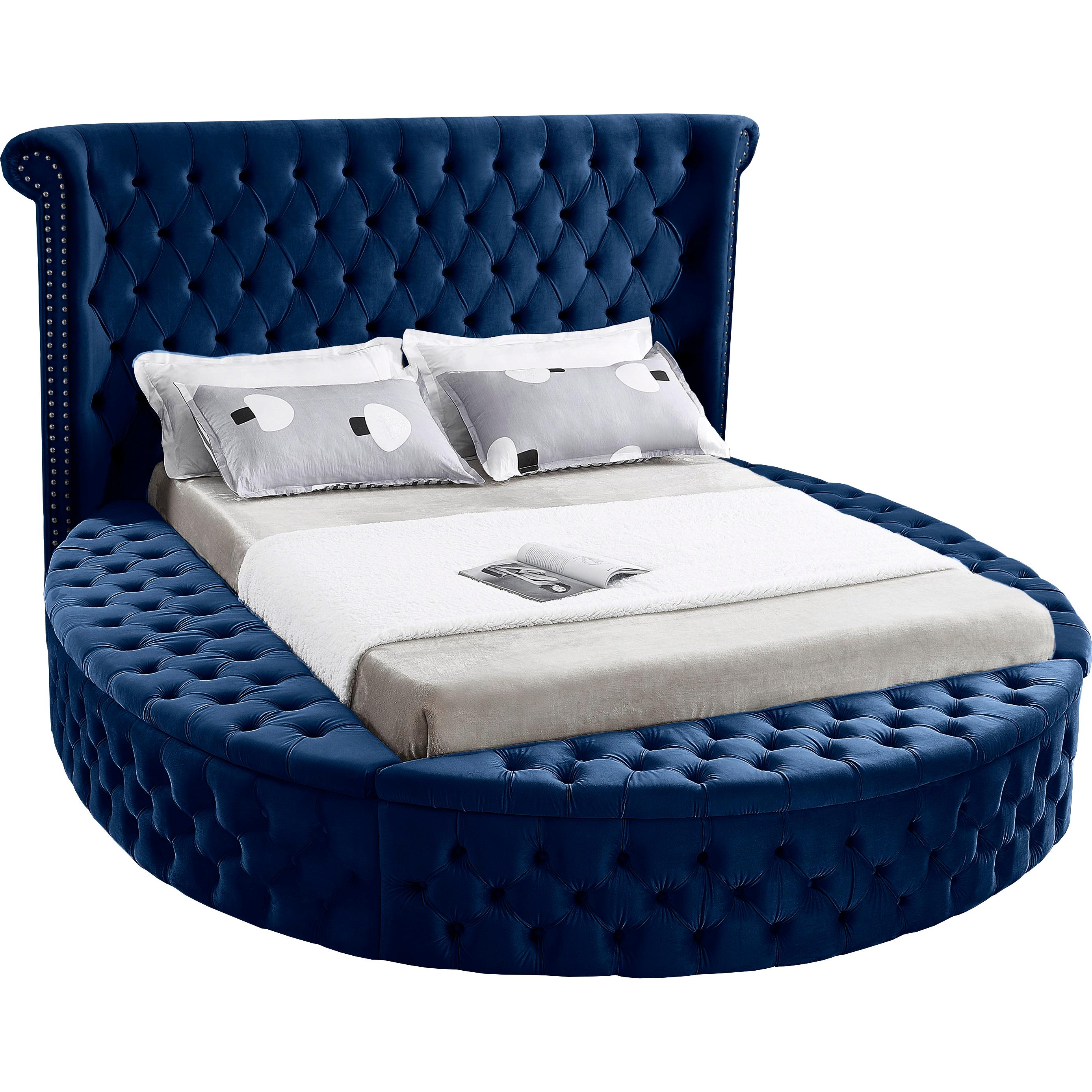 Meridian Luxus Navy Velvet Full Bed (3 Boxes)