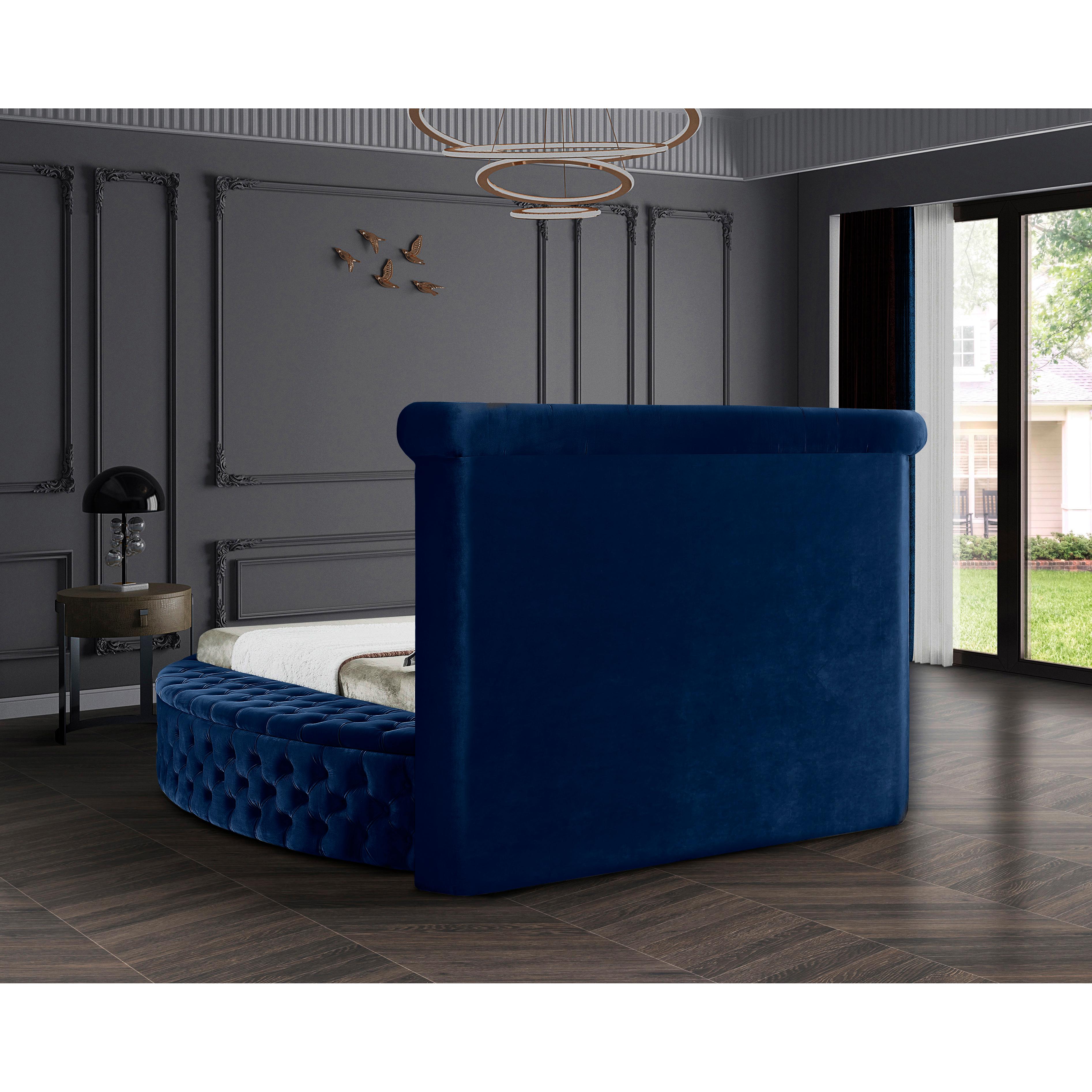 Meridian Luxus Navy Velvet Full Bed (3 Boxes)