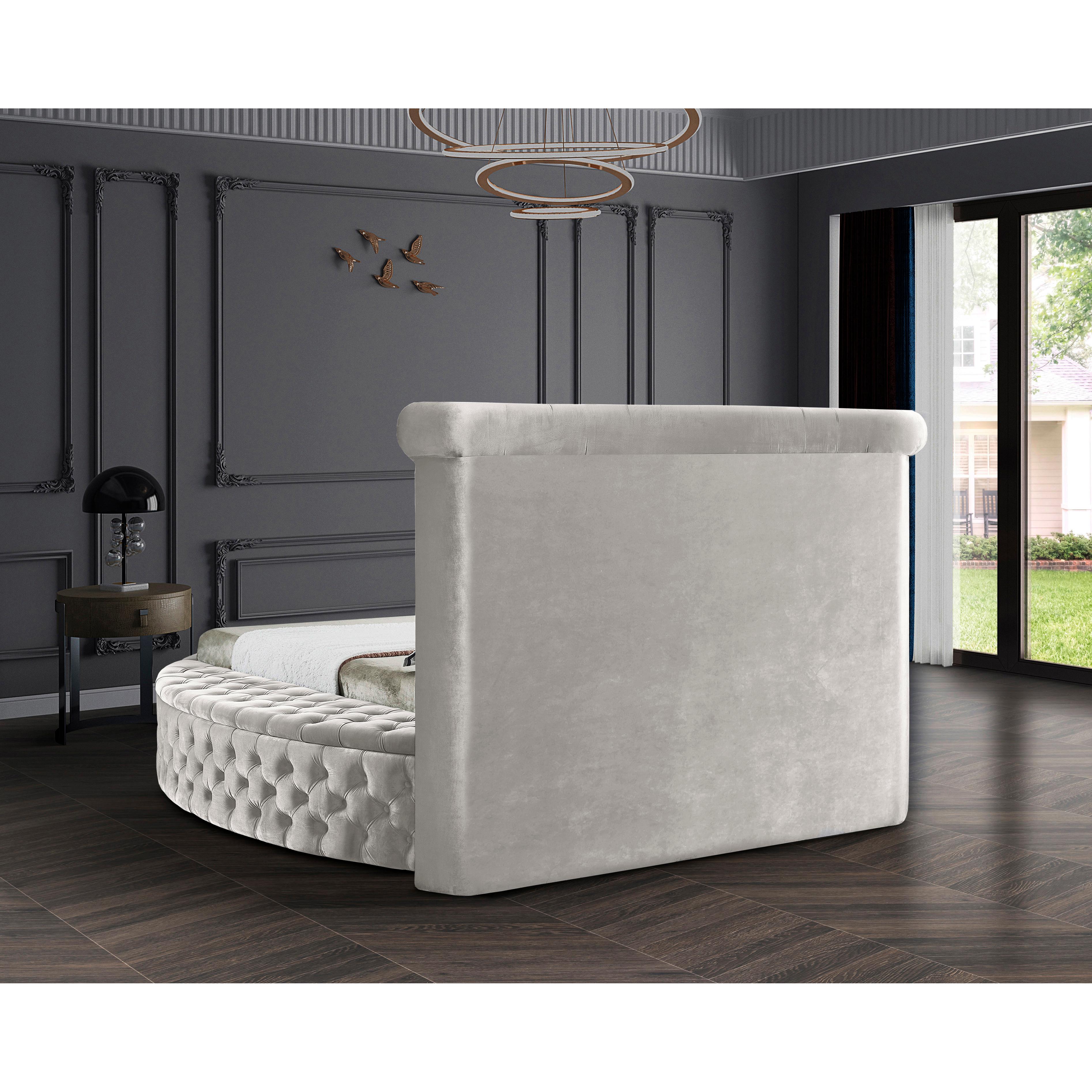 Meridian Luxus Cream Velvet King Bed (3 Boxes)
