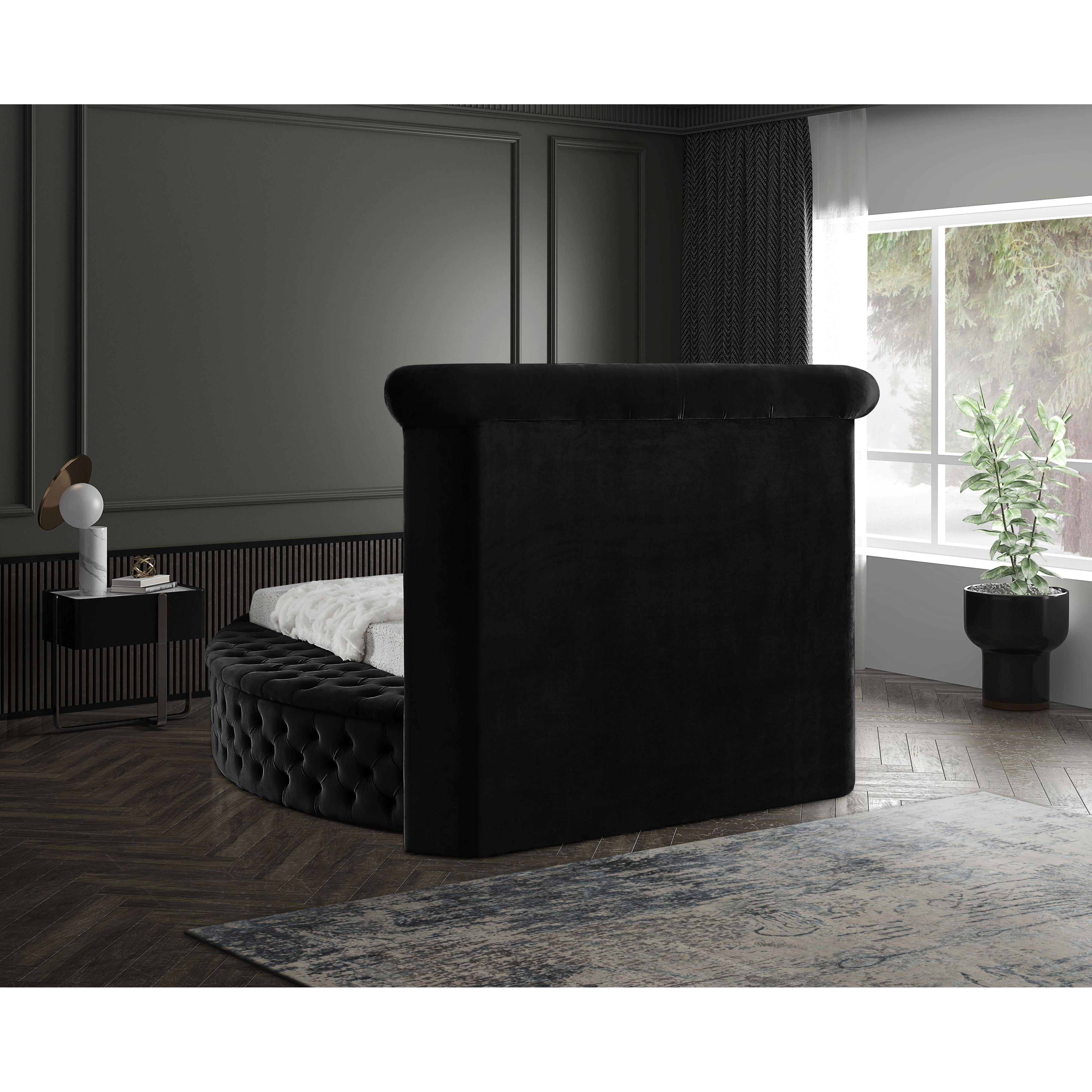 Meridian Luxus Black Velvet Twin Bed (3 Boxes)