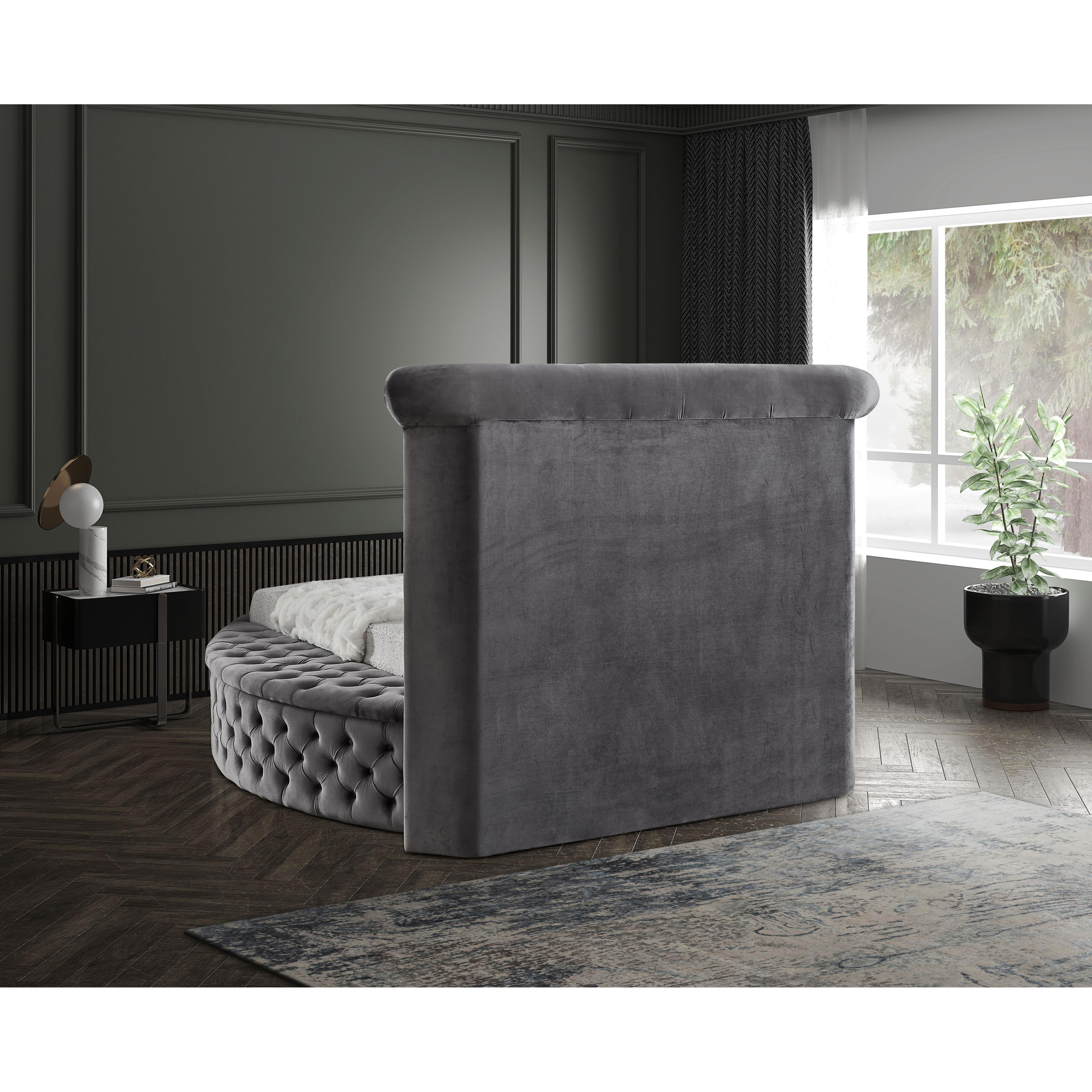 Meridian Luxus Grey Velvet Twin Bed (3 Boxes)