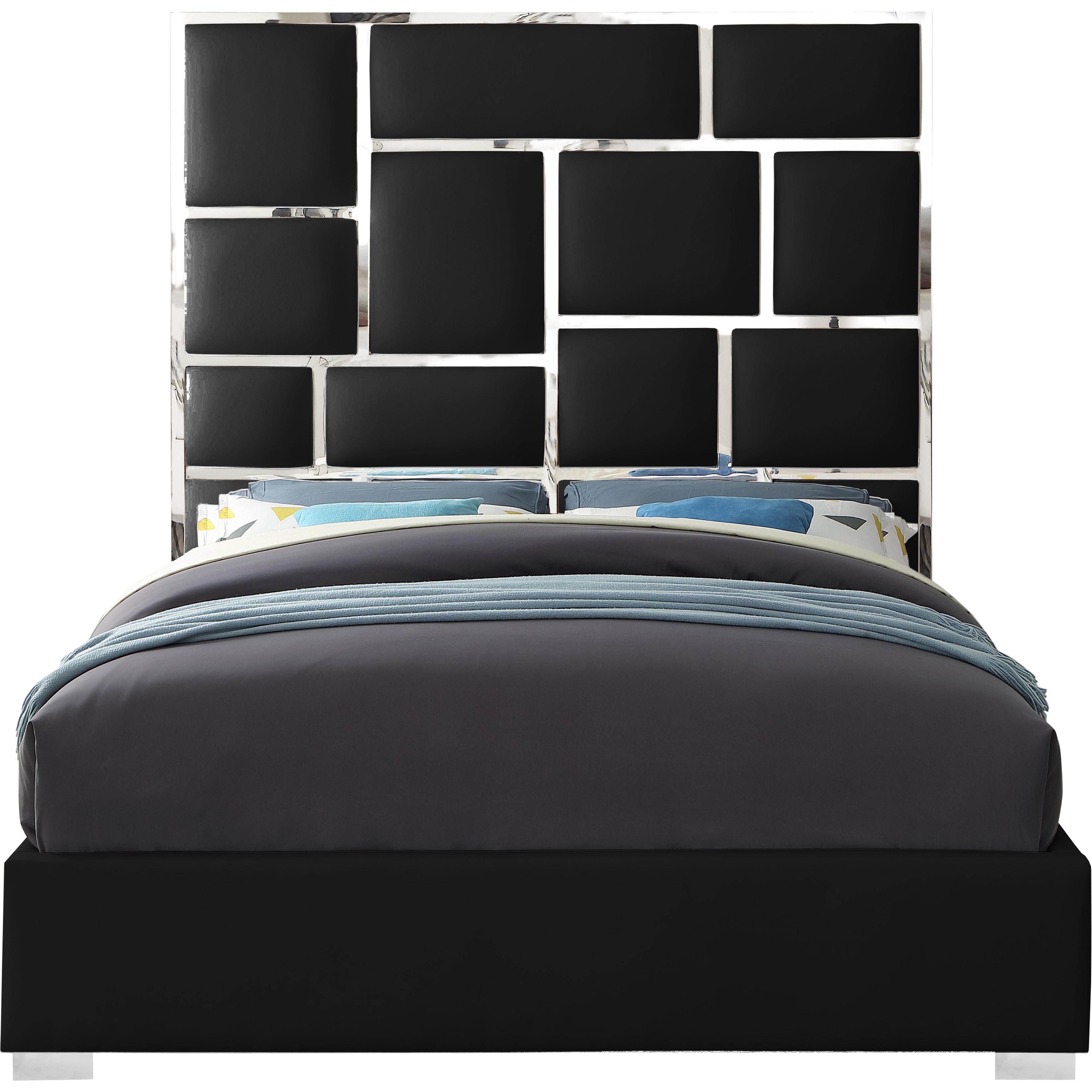 Meridian Milan Black Vegan Leather King Bed