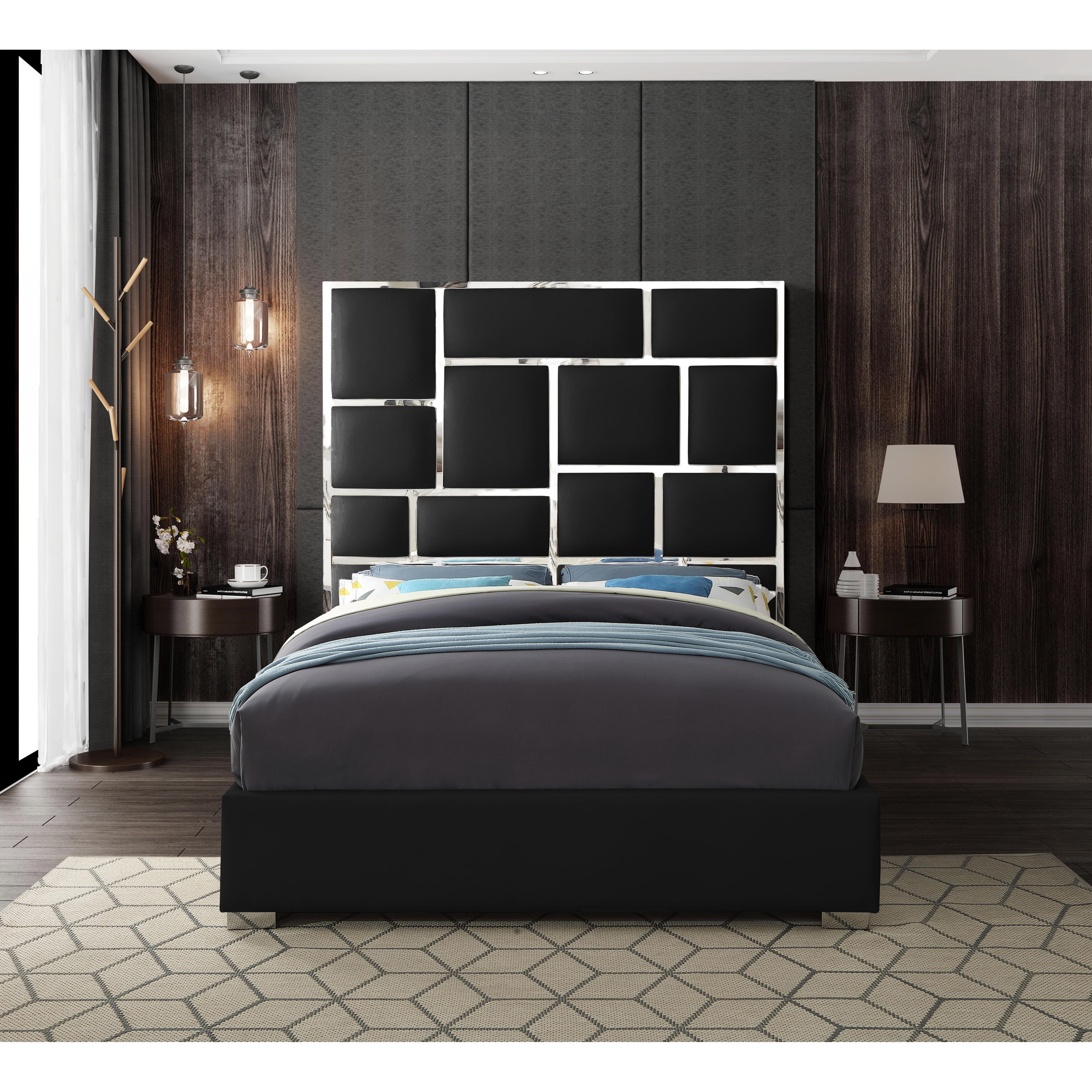 Meridian Milan Black Vegan Leather King Bed